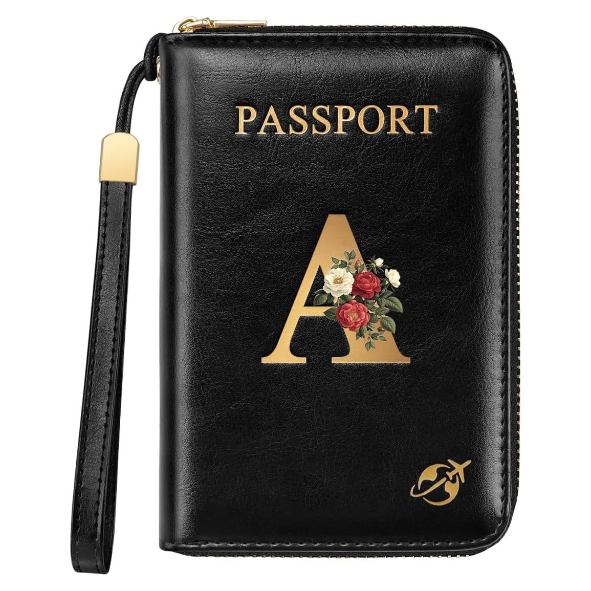 Cartera de Pasaporte Personalizada Simikol con Bloqueo RFID - Letra A