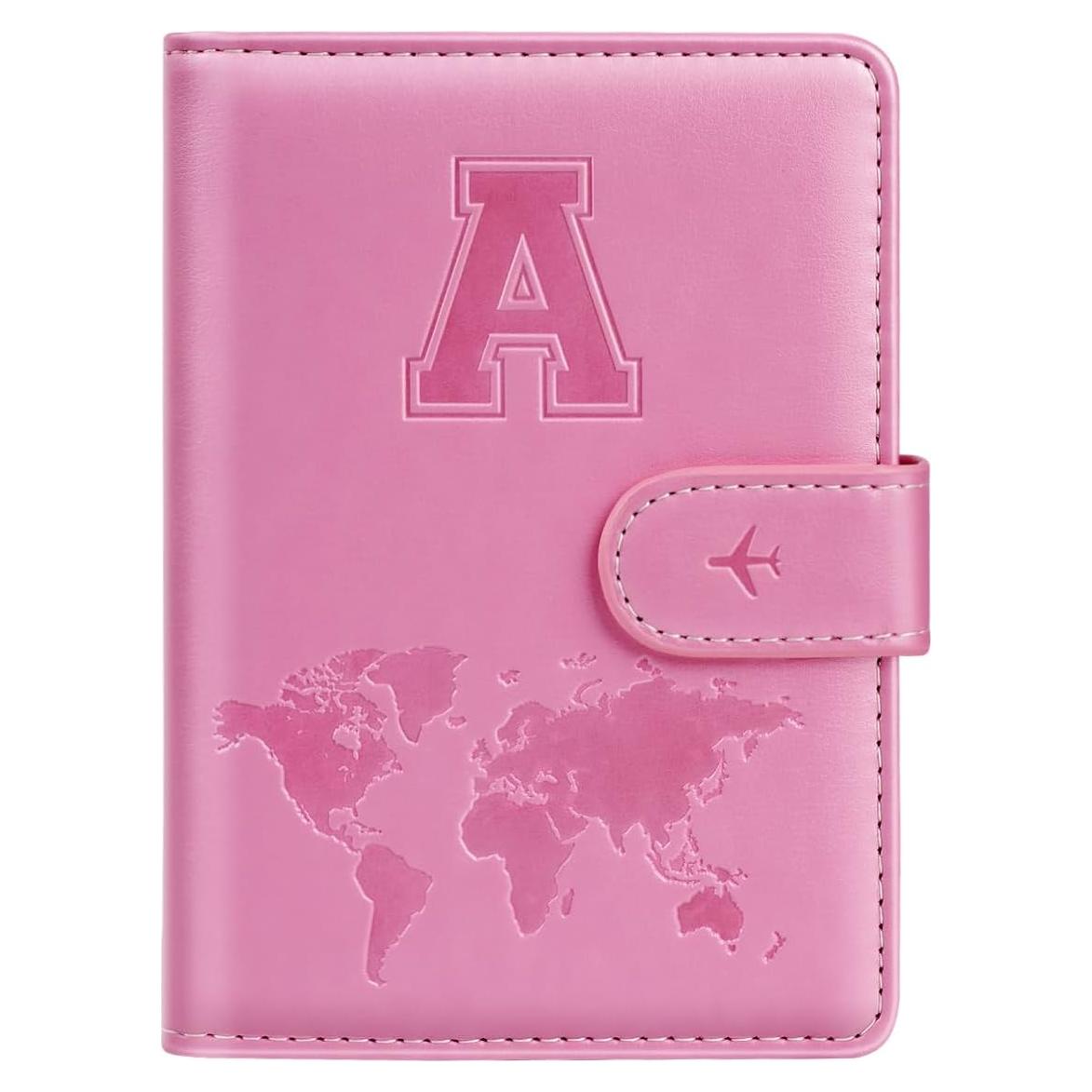 Funda de Pasaporte Rosa Simikol A-Z 3D Grabado RFID