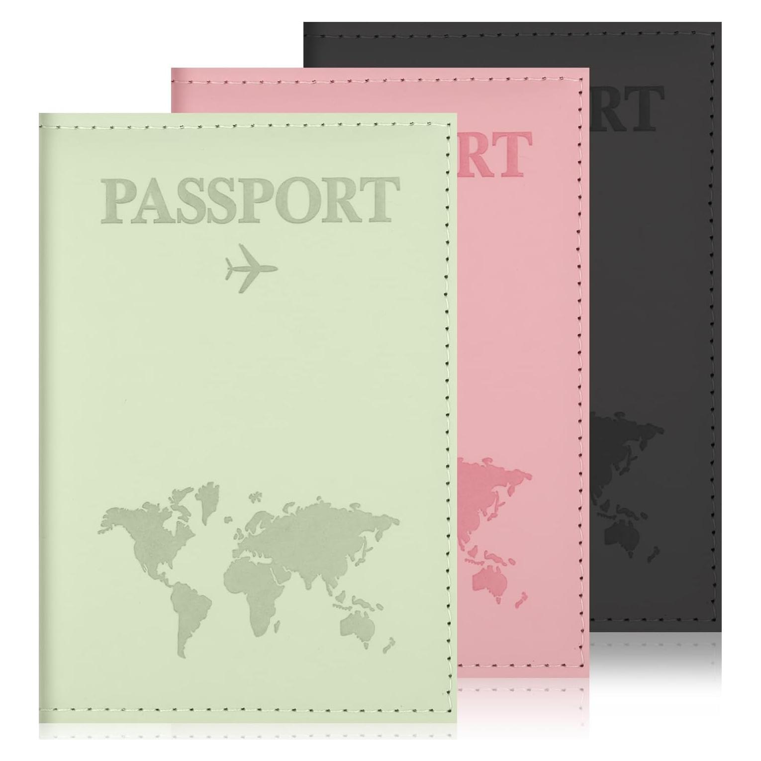 Funda de Pasaporte Qulkws 3 Pcs Ultra Delgado Unisex
