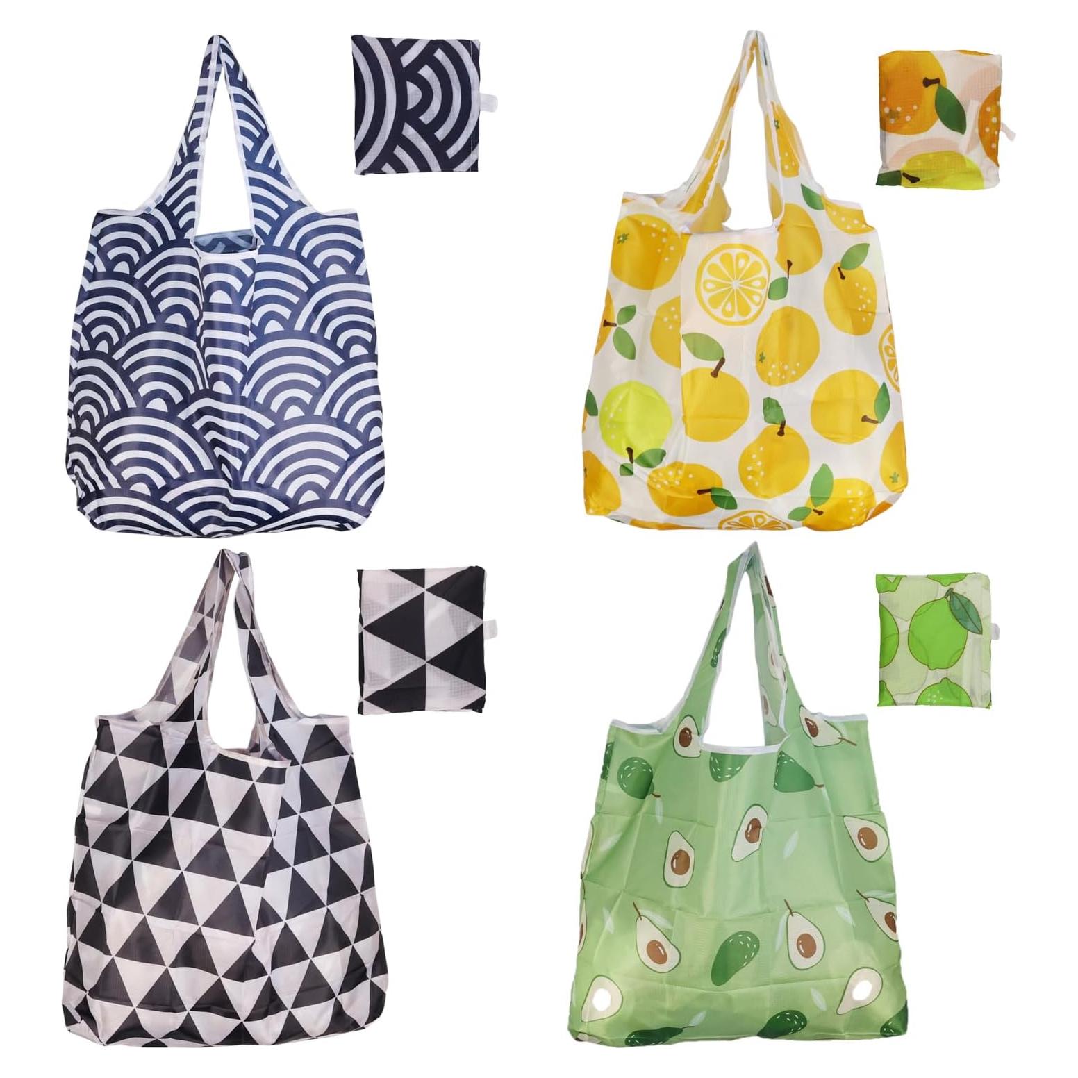 Bolsas de Compras Reutilizables Ecológicas 4-Pack - Nailon Impermeable 22.68 kg