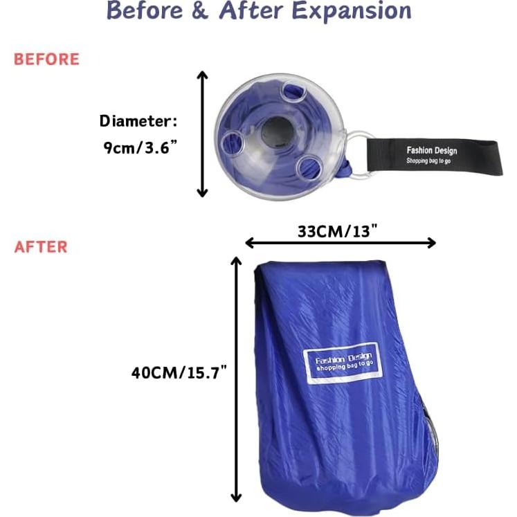 Bolsa de Compras Plegable MIXNEX Azul Ultra-Compacta 11.4x10.2cm