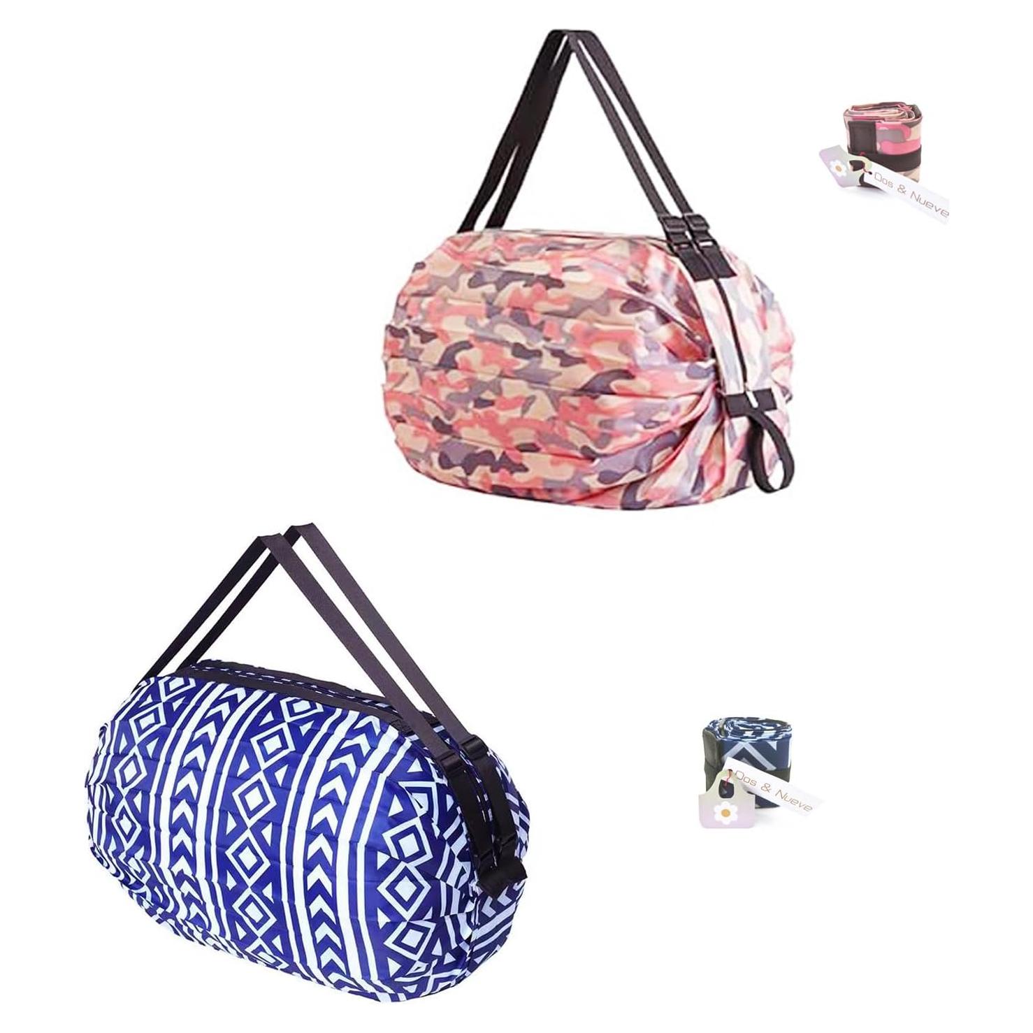 Bolsa de Viaje Plegable Dos & Nueve - 2 Pack Rosa y Azul