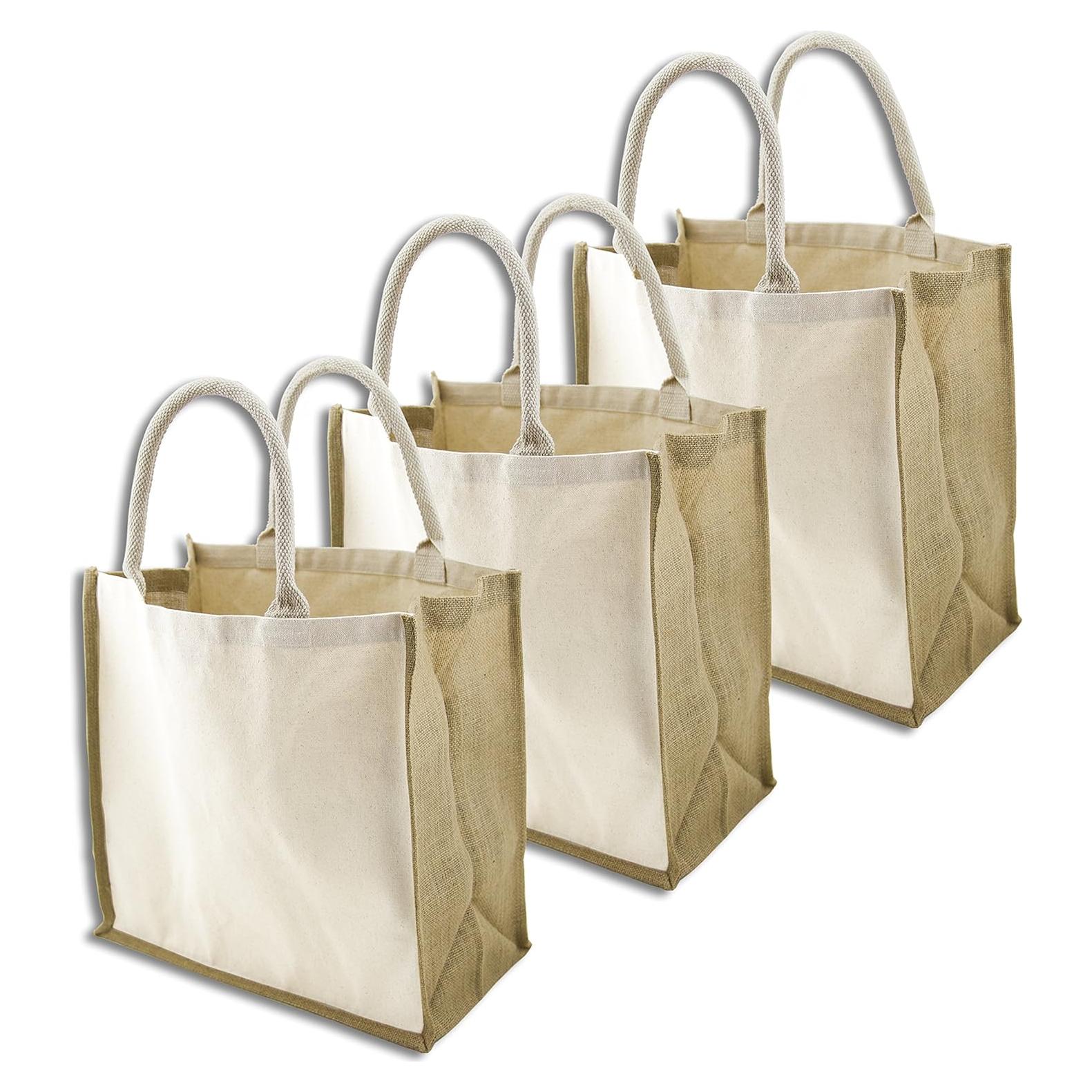 Bolsa de Compras Reutilizable XL Simple Ecology - Lona y Yute Orgánico