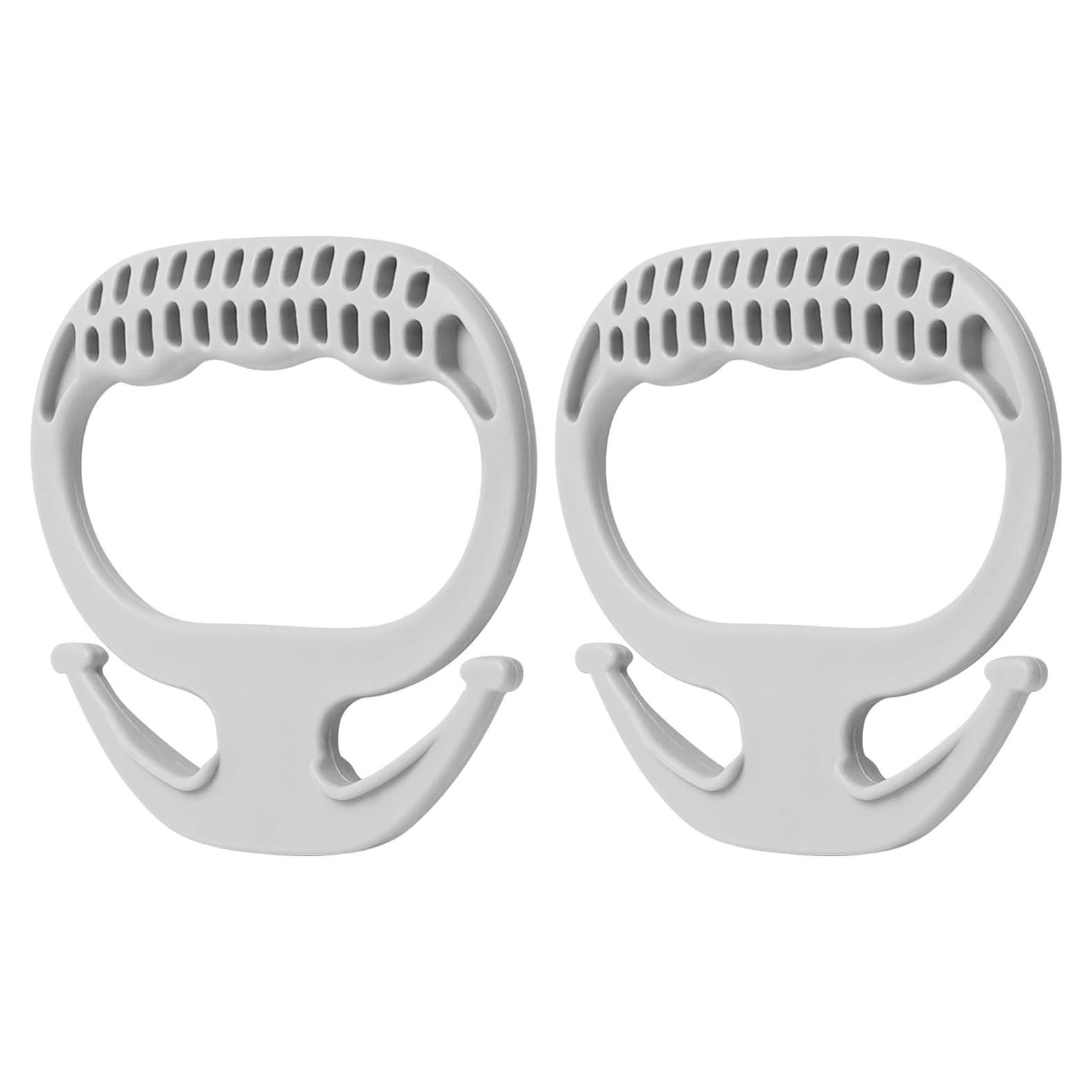 Asa de Bolsa de Compras Ergonomica - 2 Unidades Gris - Soporta 36.3 kg