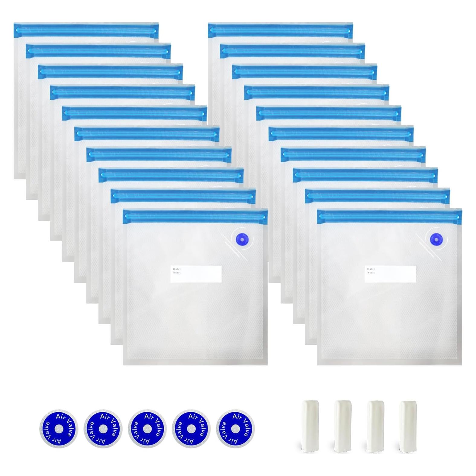 Bolsas de Sellado al Vacío Genérica 20 Pcs 28x25.4 cm Reutilizables