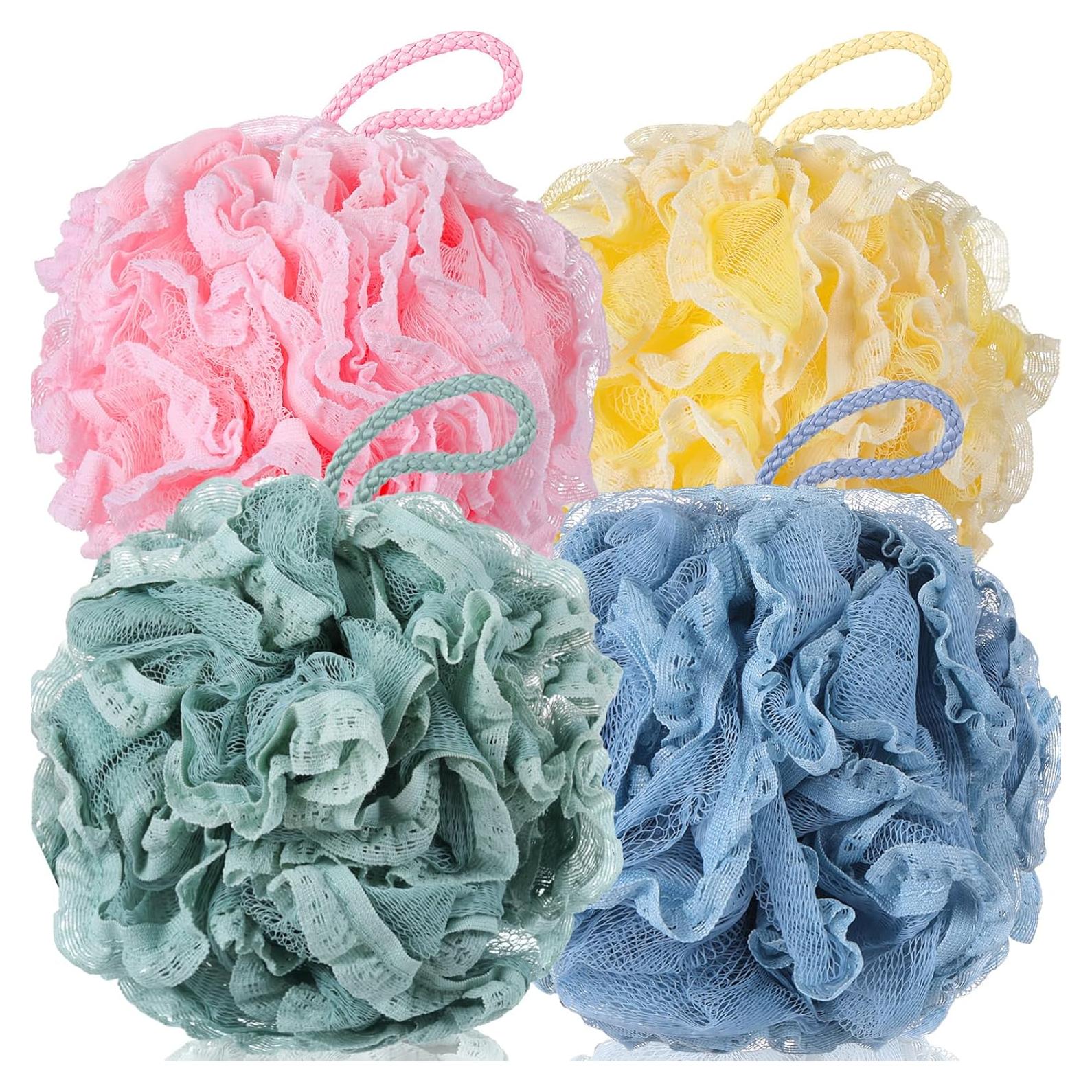 Conjunto de 4 Esponjas de Baño Loofah Sunnyray 60g Exfoliantes