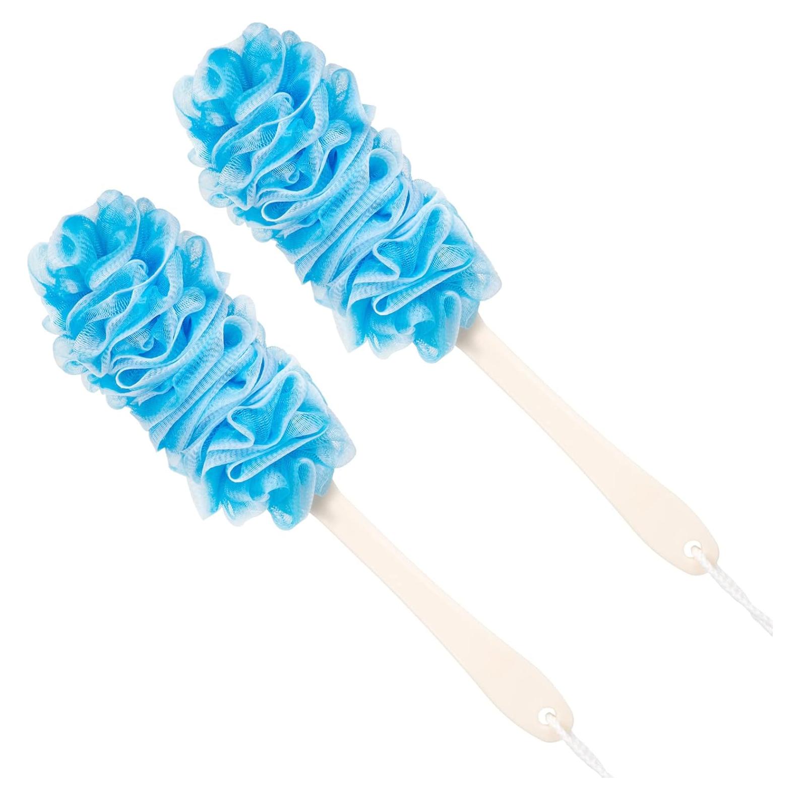 Esponja de espalda de loofah Arswin, 2 unidades, azul