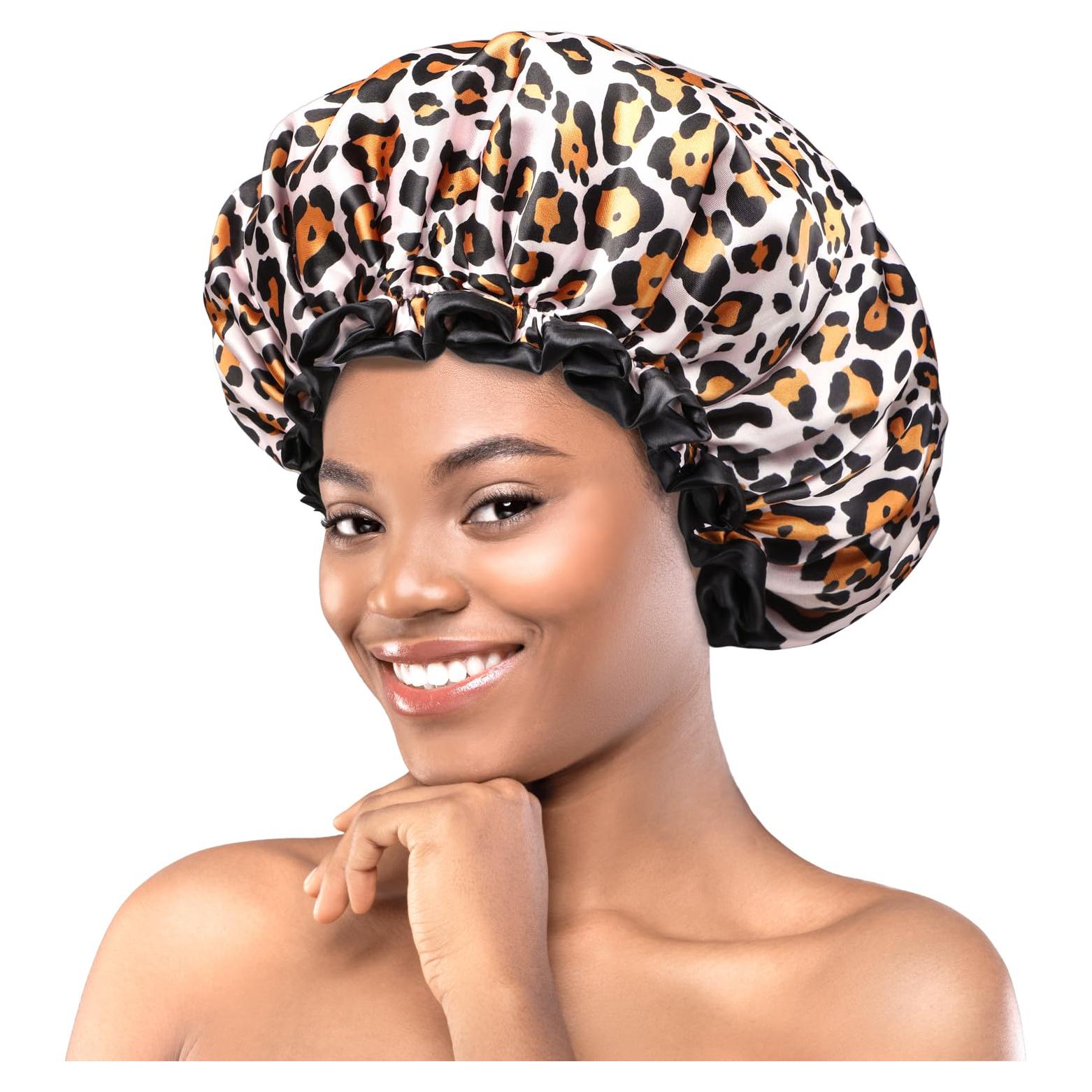 Gorro de Ducha Grande Mikimini Leopardo XL Impermeable Reutilizable