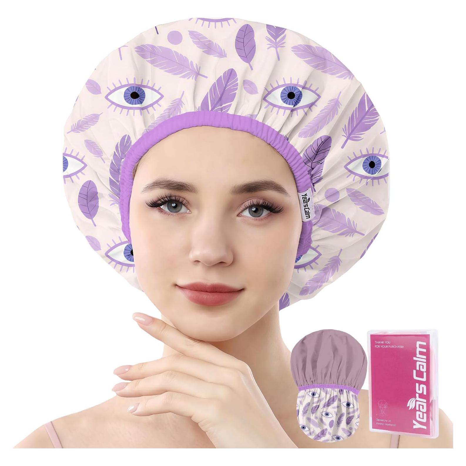 Gorra de Ducha Impermeable Años Calm Púrpura Doble Capa 33cm