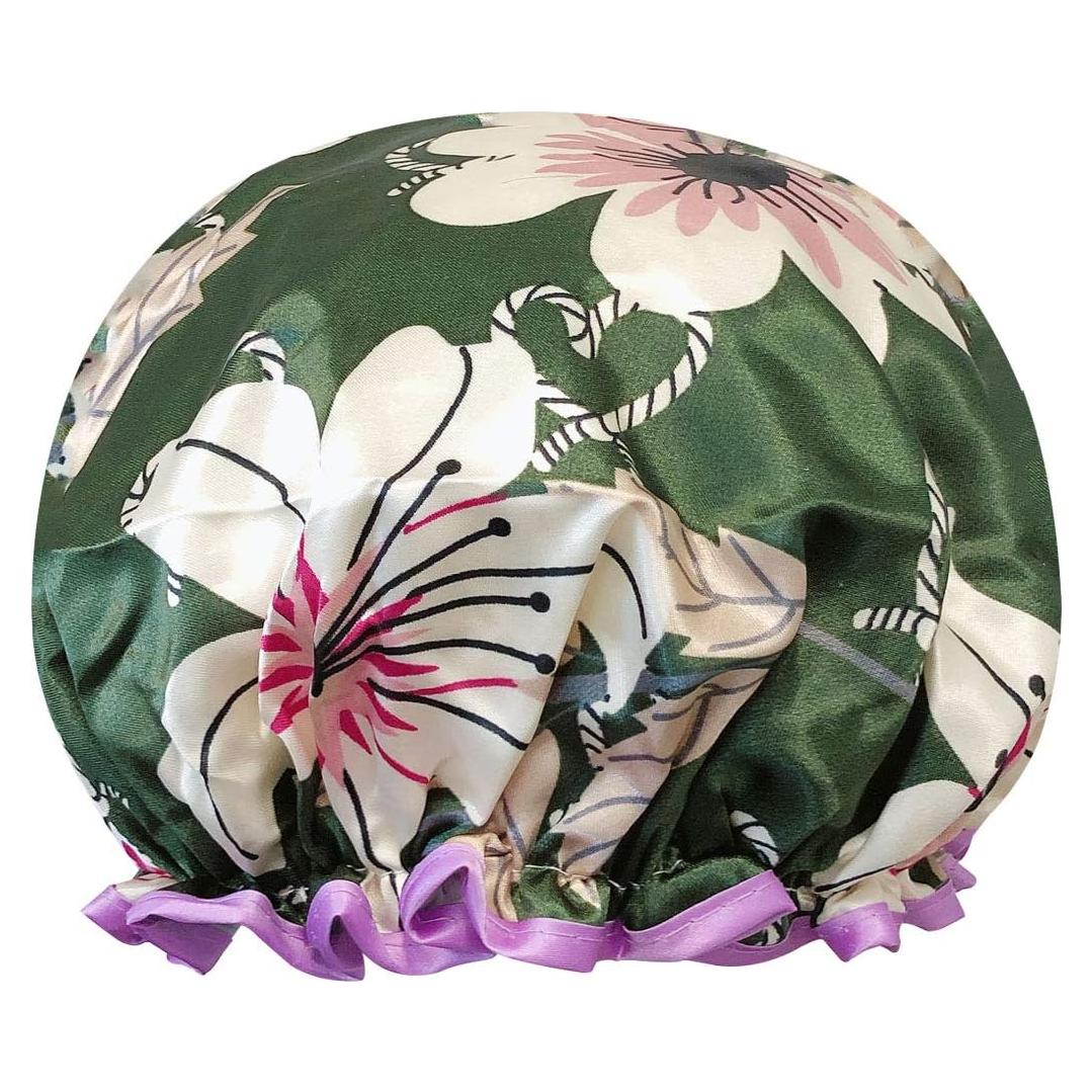 Gorra de Ducha Reutilizable Allydrew Lirios Verdes 30 cm