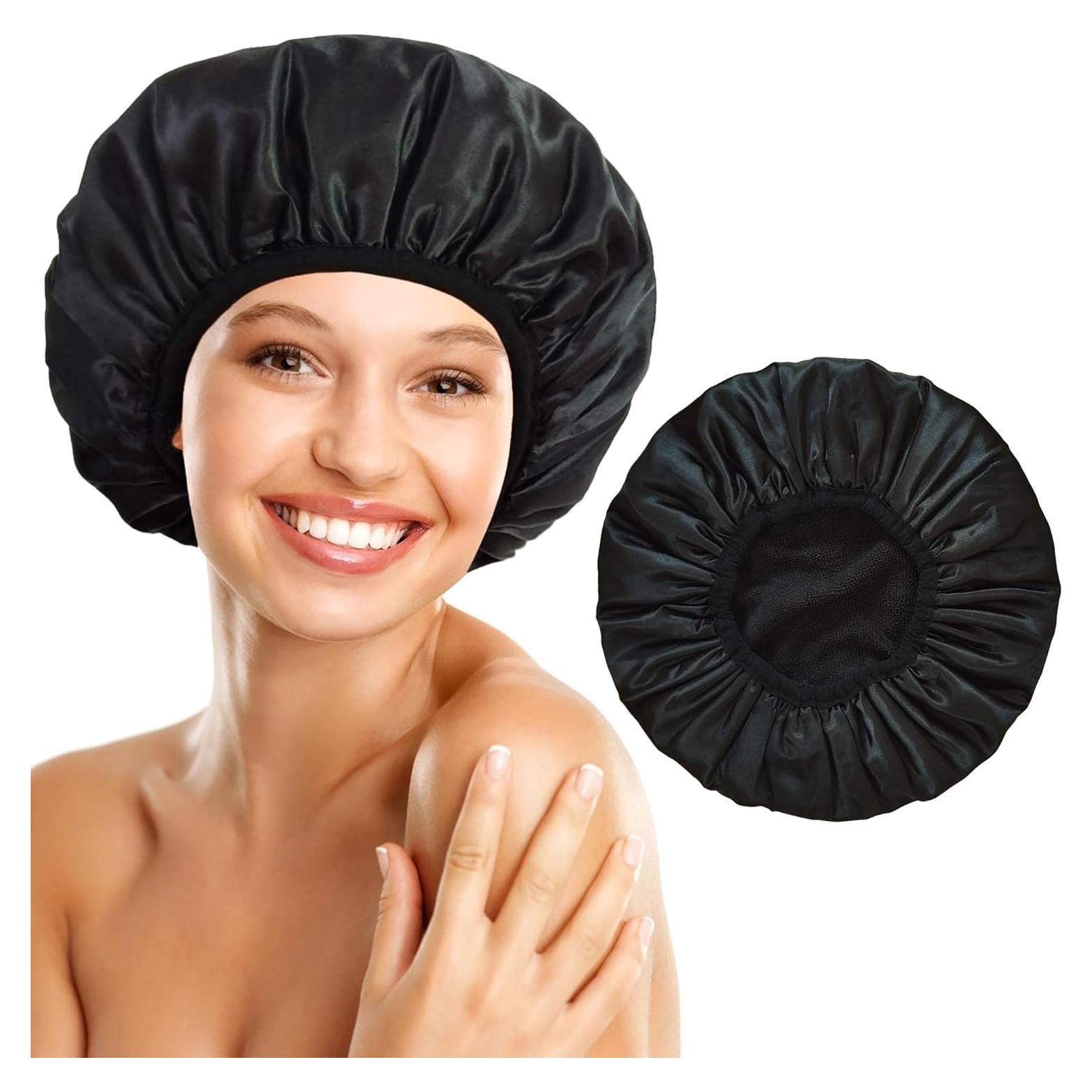 Gorro de Ducha Reutilizable Impermeable Choshion Negro 24.89x19.81cm