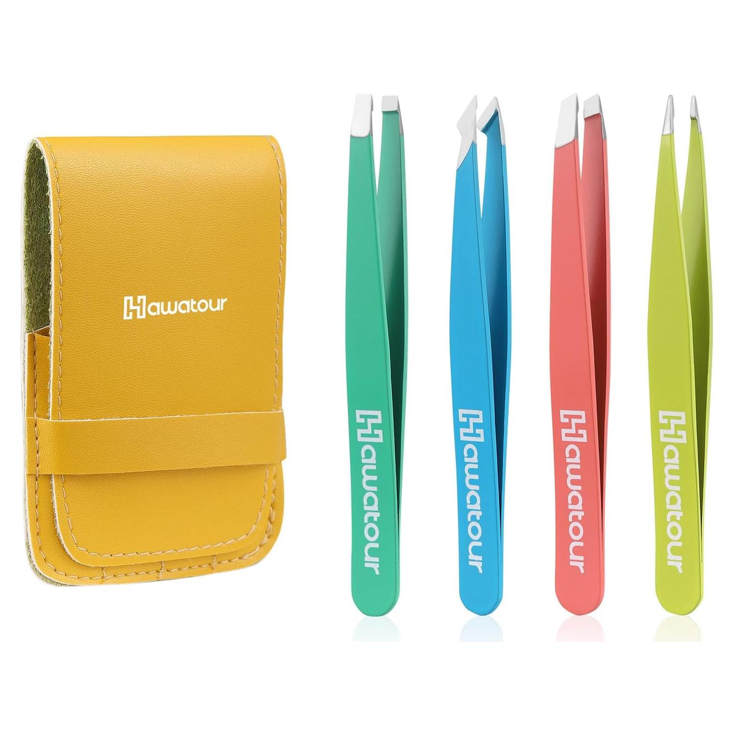 Juego de Pinzas HAWATOUR 4 Piezas Acero Inoxidable Multicolor