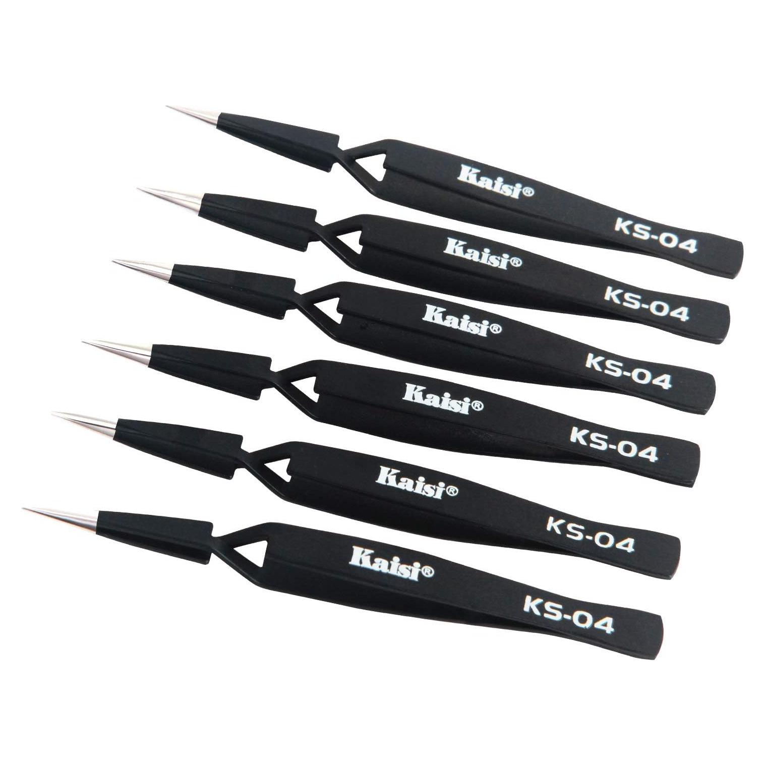 Juego de Pinzas de Bloqueo Kaisi 6 PCS Acero Inoxidable ESD