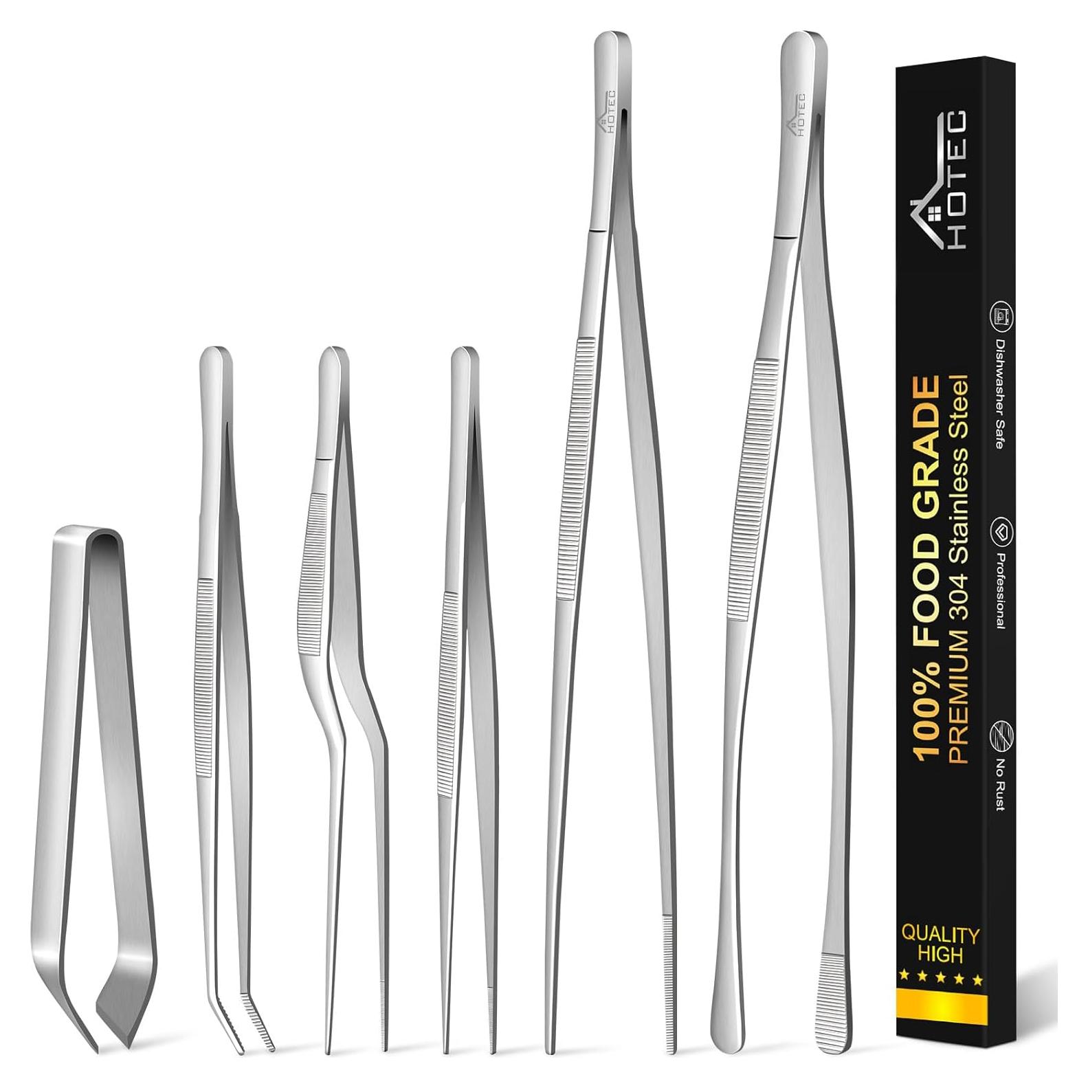 Set de 6 Pinzas de Cocina HOTEC Acero Inoxidable 30.5 cm