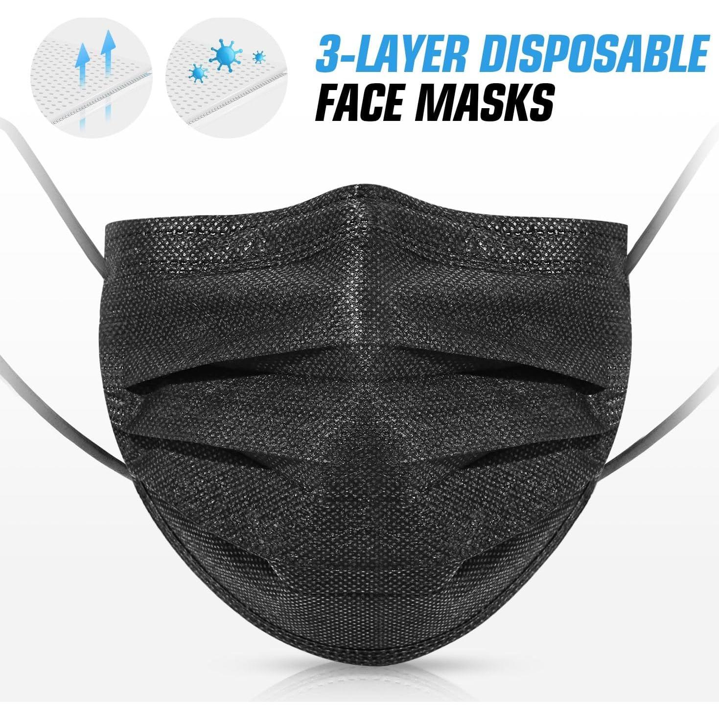 Mascarillas Desechables Negras 3 Capas PM PERFORMOTOR 50 Unidades