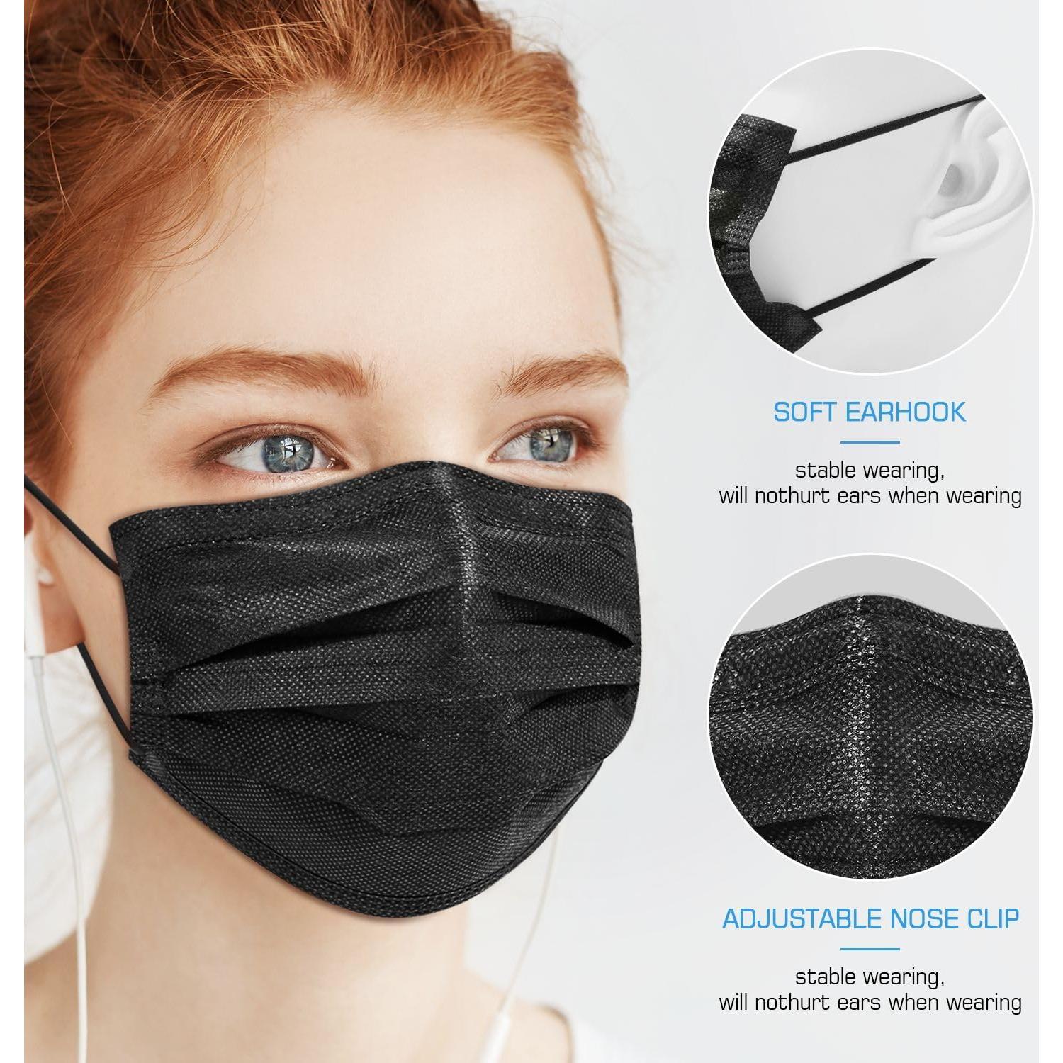 Mascarillas Desechables Negras 3 Capas PM PERFORMOTOR 50 Unidades