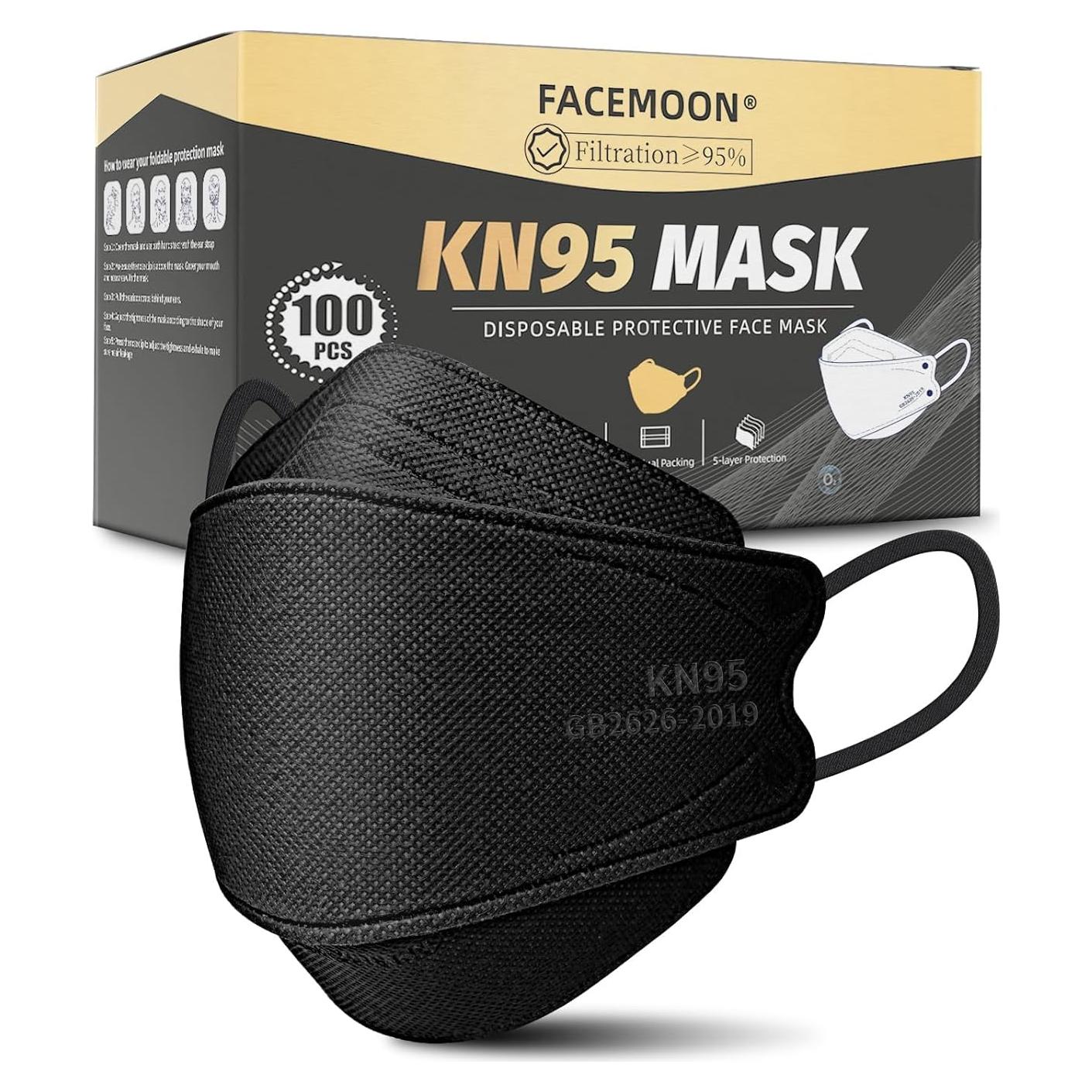 Mascarilla KN95 Desechable 100 Unidades 5 Capas Ajustable