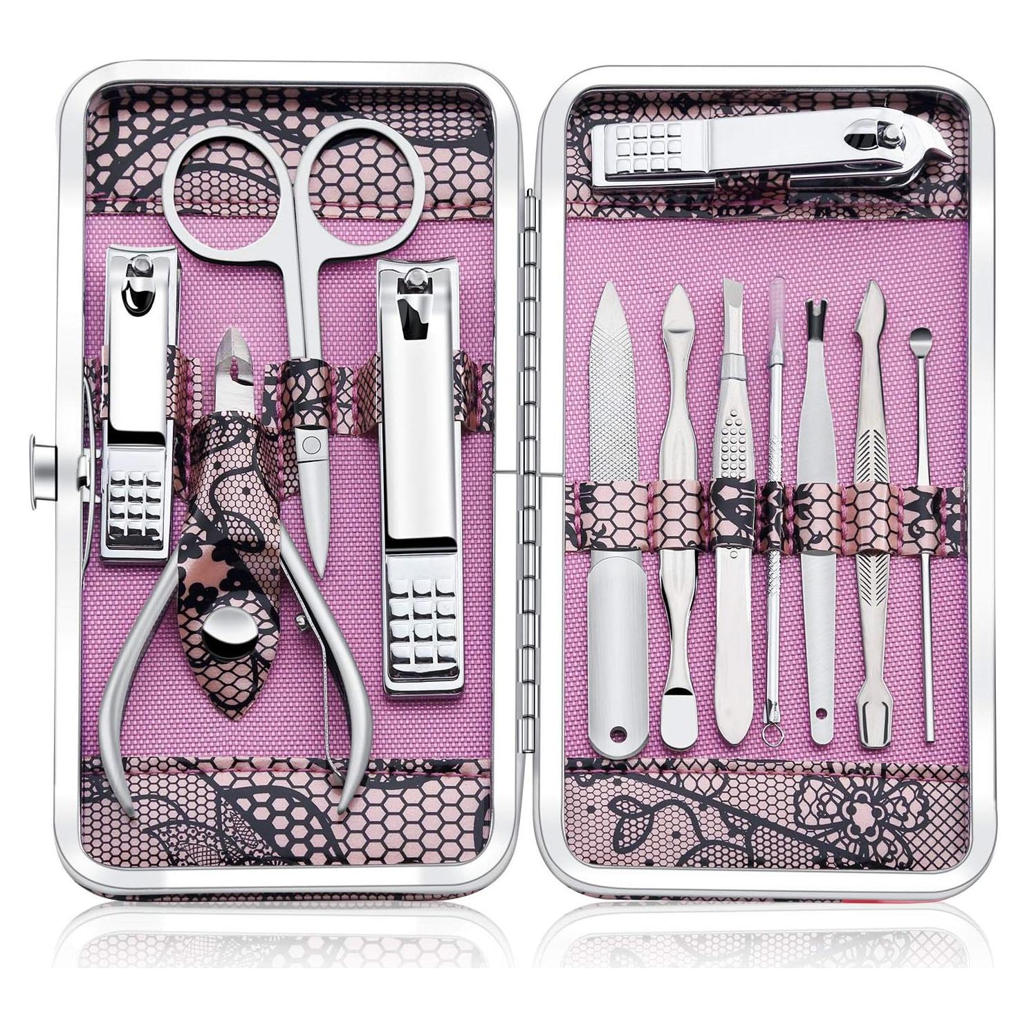 Kit de Manicura Profesional Keiby Citom 12 Piezas Acero Inoxidable