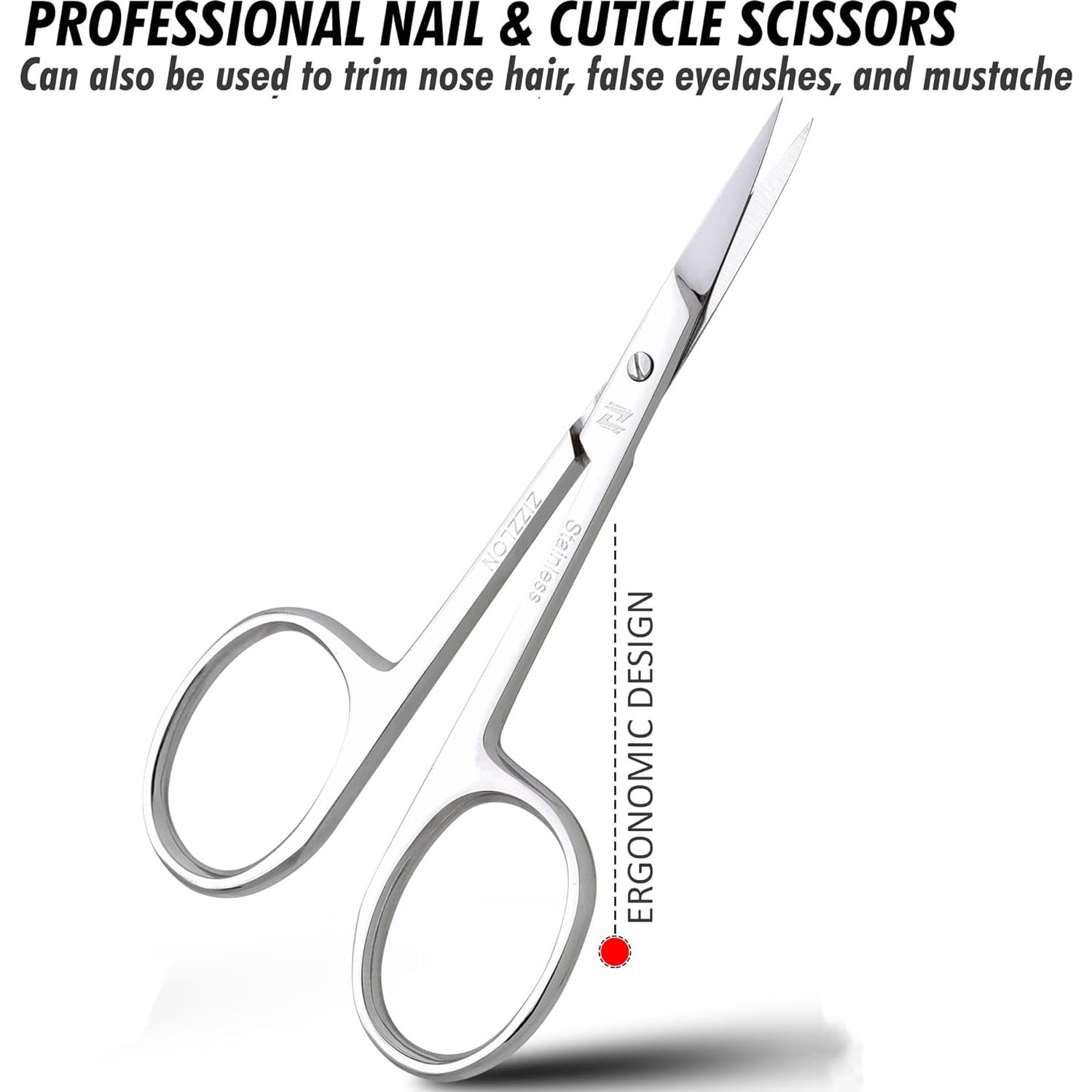 Tijeras de Cutícula Curvadas ZIZZLON de Acero Inoxidable