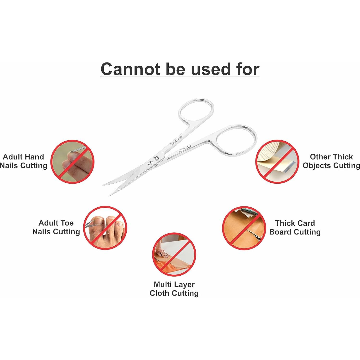 Tijeras de Cutícula Curvadas ZIZZLON de Acero Inoxidable