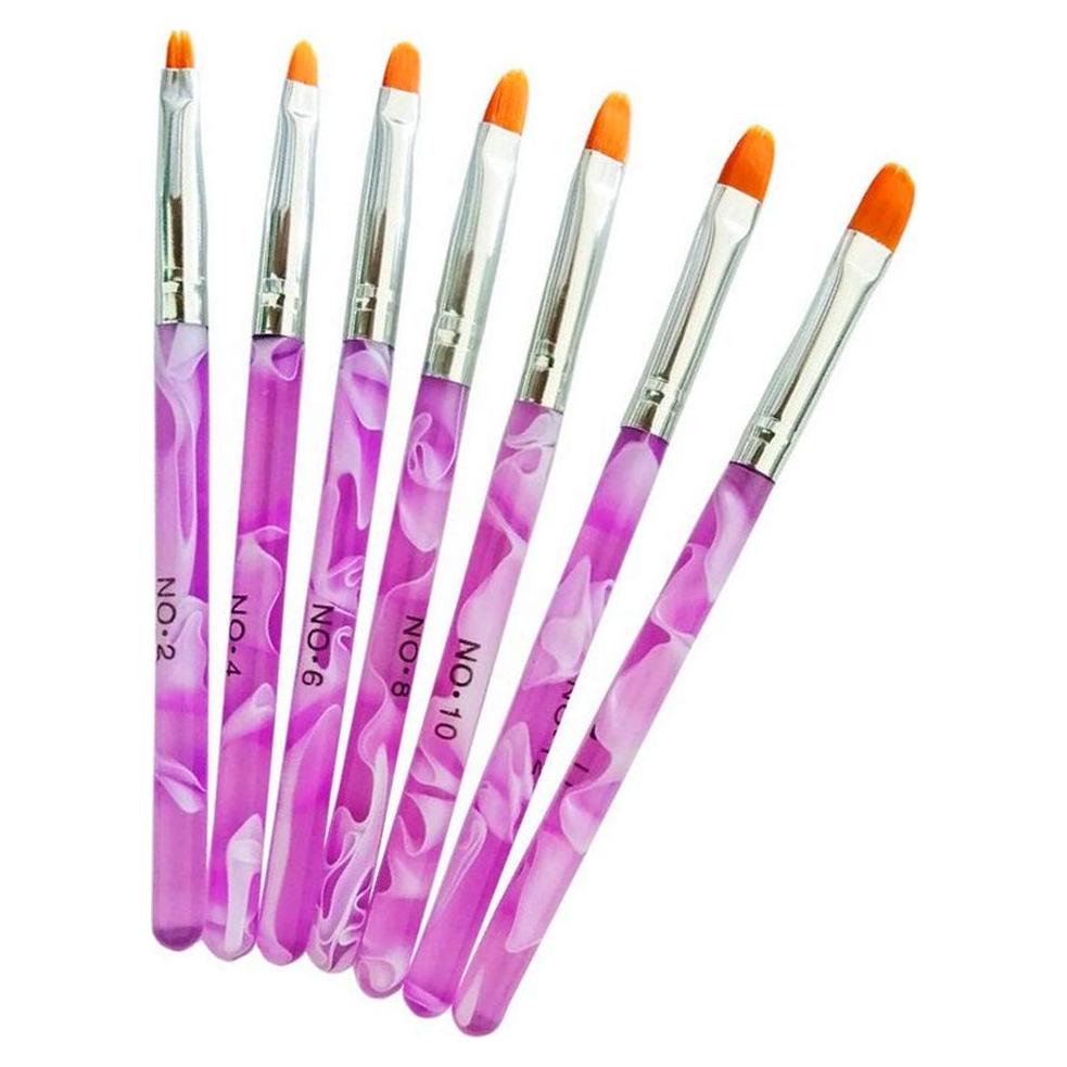 Set de 7 Pinceles de Uñas Acrílicas FULINJOY - Detalle UV Gel