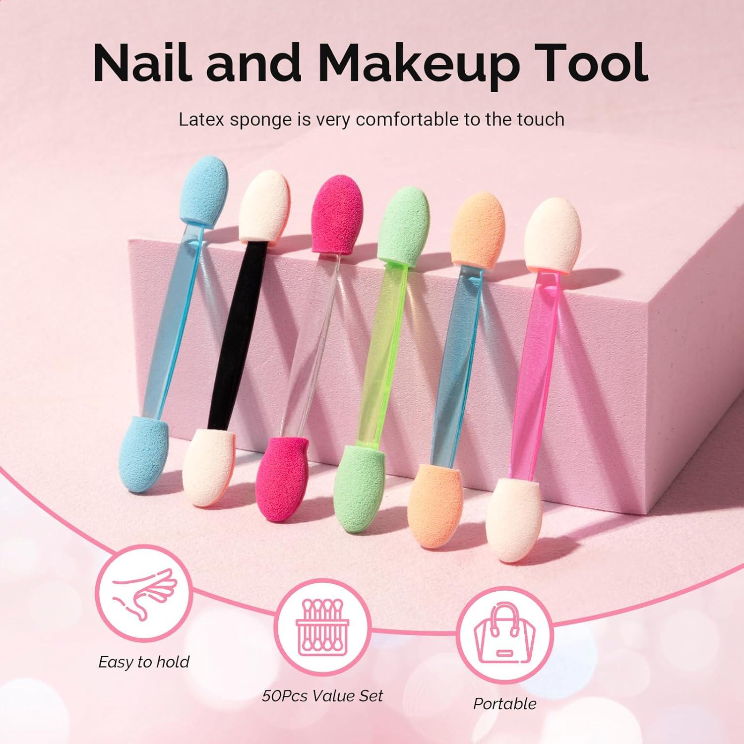 Pinceles de Maquillaje MelodySusie 50 Pcs Esponja Metálica