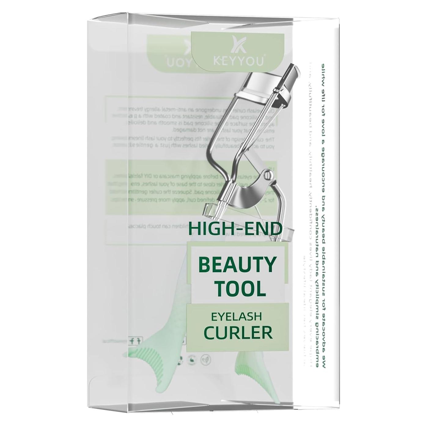 Rizador de Pestañas KEYYOU Verde con Almohadillas Extra