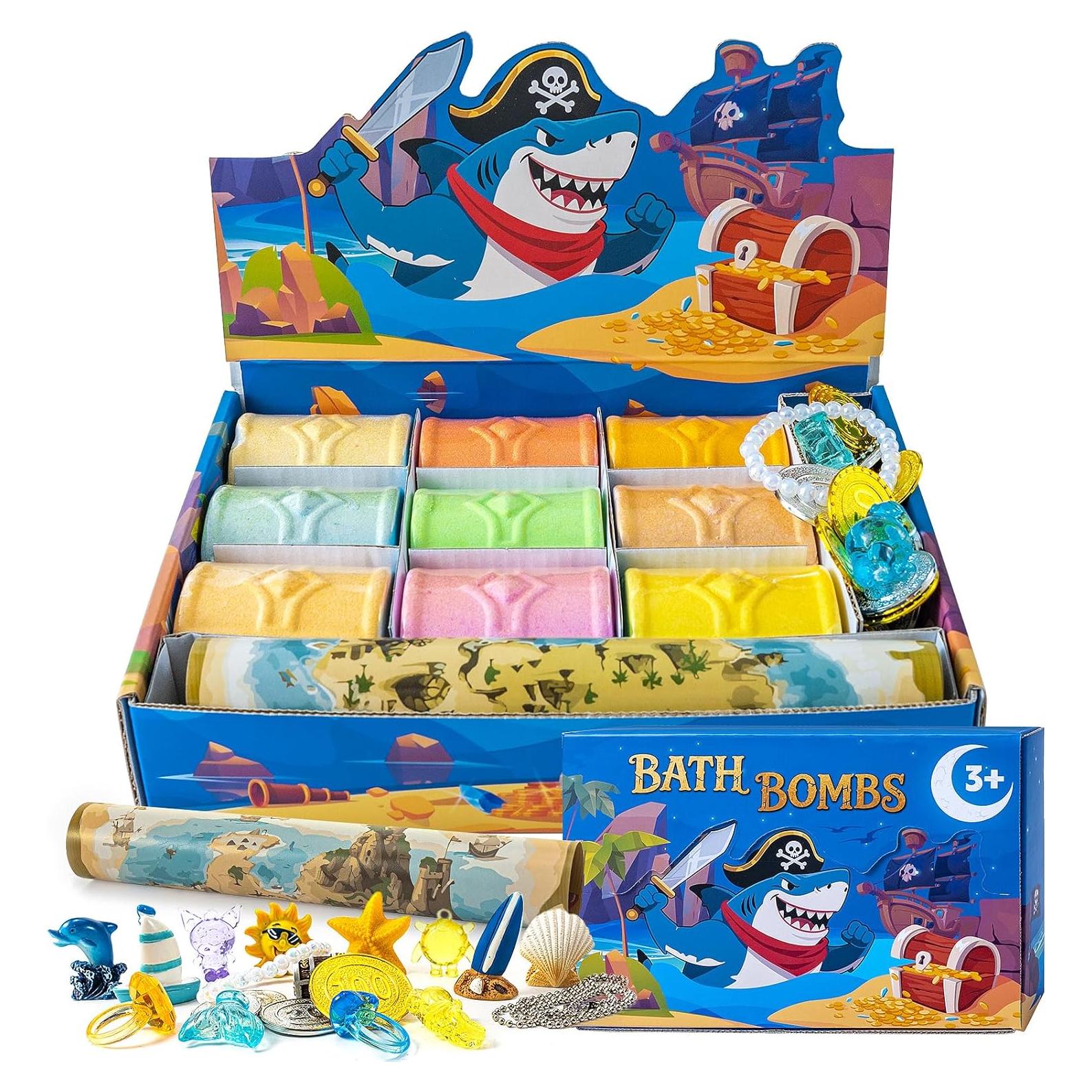 Bolas de Baño Efervescentes Bathletes - Set de 9 con Juguetes Sorpresa