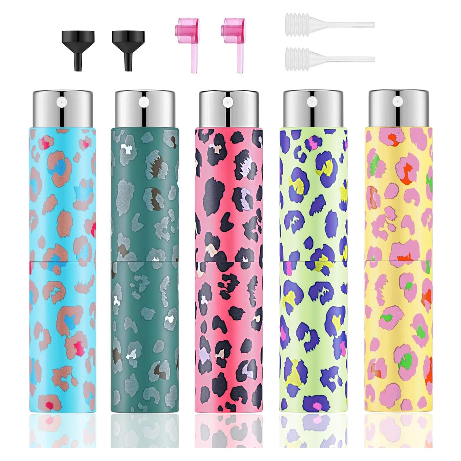 Lil Ray 8ML Refillable Perfume Atomizer Spray Bottle for Travel (5 PCS) Mini Sprayer Dispenser for Perfume Cologne Fragrance (5 Colors)