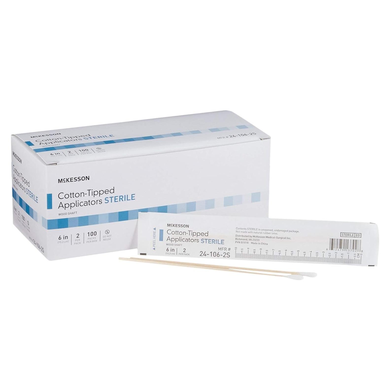 Hisopos de Algodón Estériles McKesson 15 cm - Caja de 200