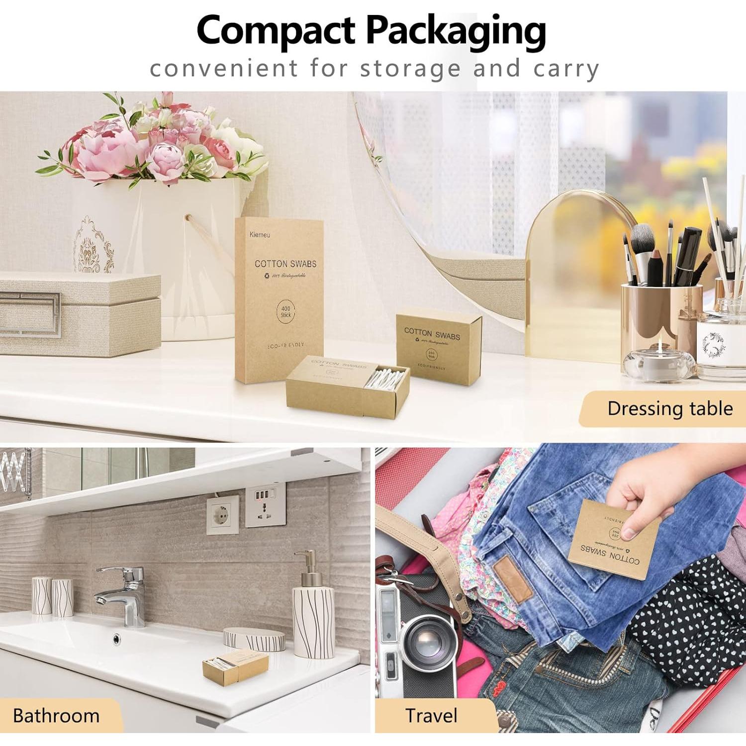 Bastones de Algodón Orgánico Kiemeu 400 Unidades Ecológicos