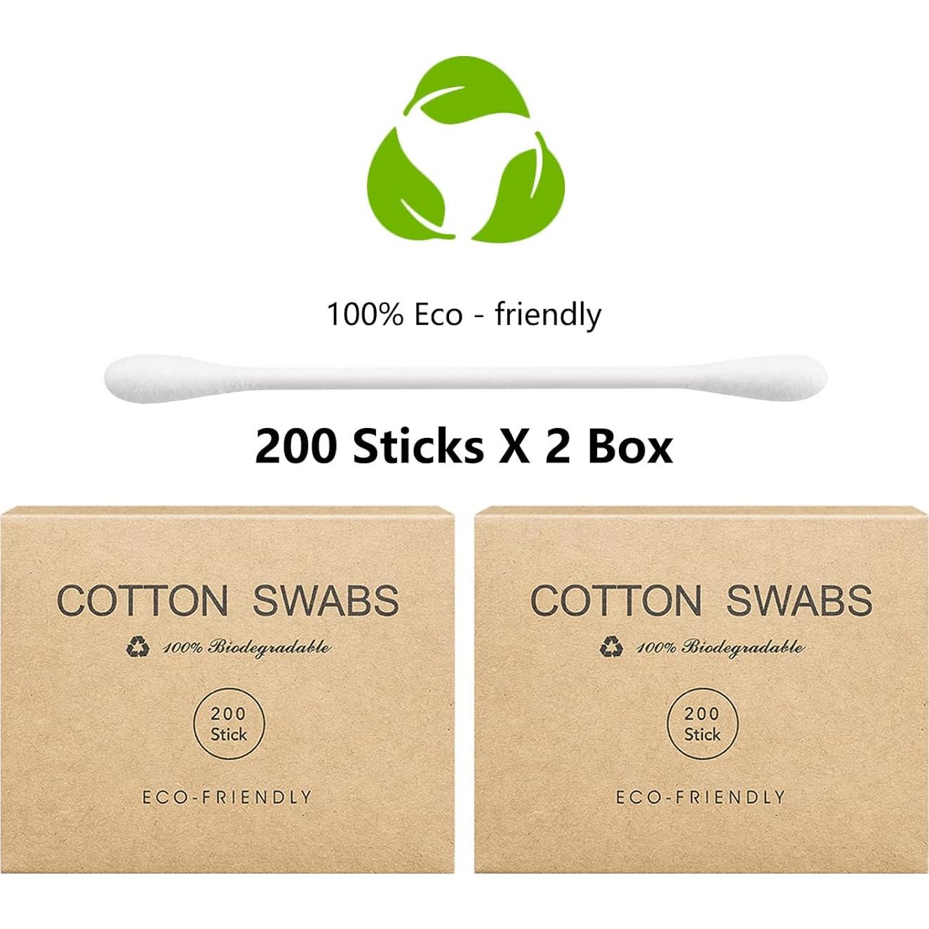 Bastones de Algodón Orgánico Kiemeu 400 Unidades Ecológicos