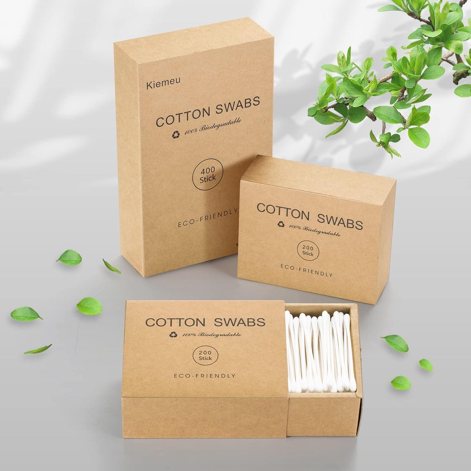 Bastones de Algodón Orgánico Kiemeu 400 Unidades Ecológicos