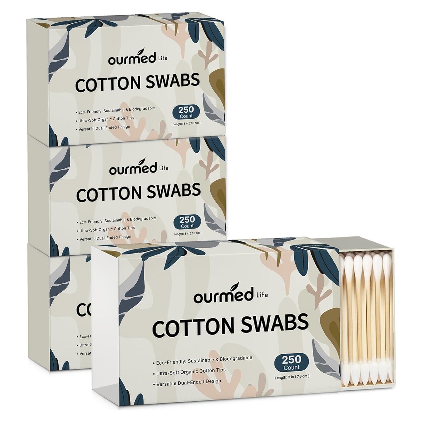 Hisopos de Algodón Ourmed Life - Biodegradables 1000 Unidades