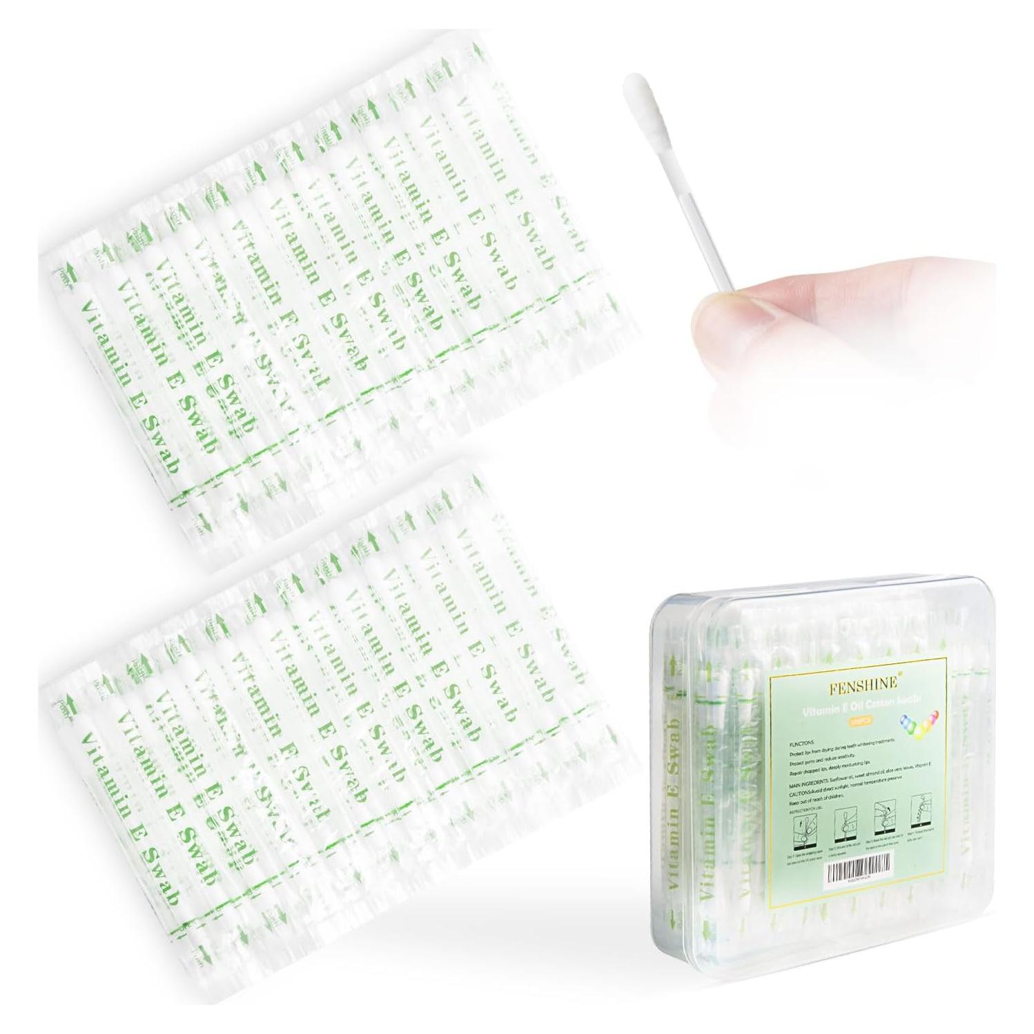 100 Bastones de Algodón Desechables Fenshine para Labios