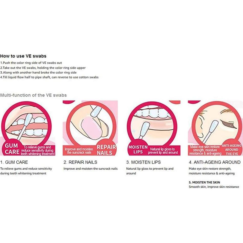 50 Palitos Desechables de Vitamina E para Labios y Encías