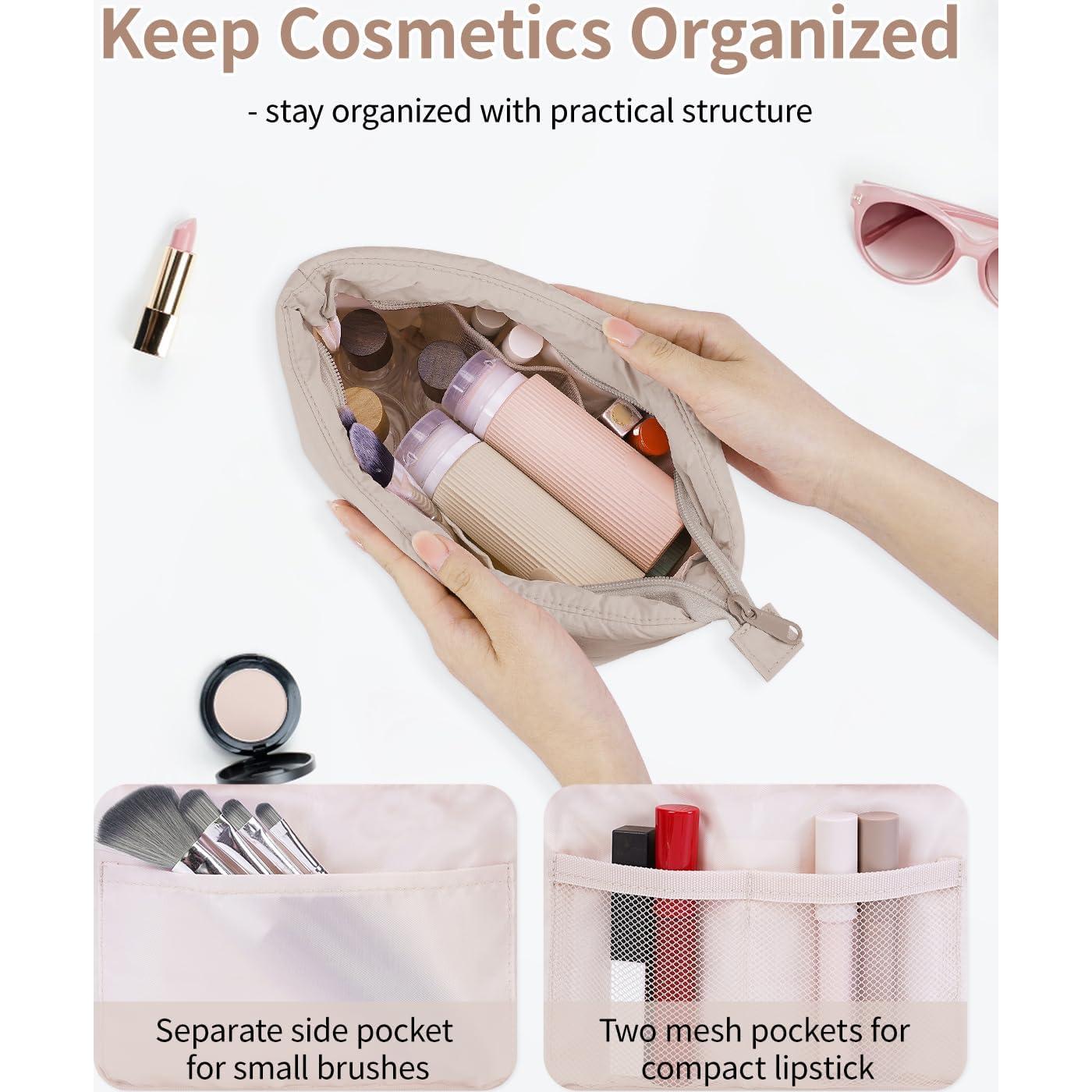 Bolsa de Maquillaje Pequeña Narwey Caqui 27.5x16x9.5cm