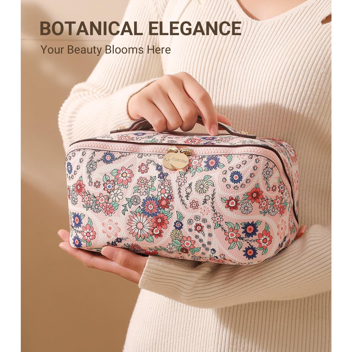 Bolsa de Maquillaje Aveniee para Mujeres Floral Grande 23.7x10.4cm