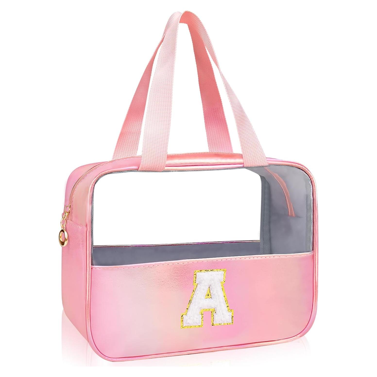 Bolsa de Maquillaje Transparente Rosa Personalizada 33.4x17.5cm