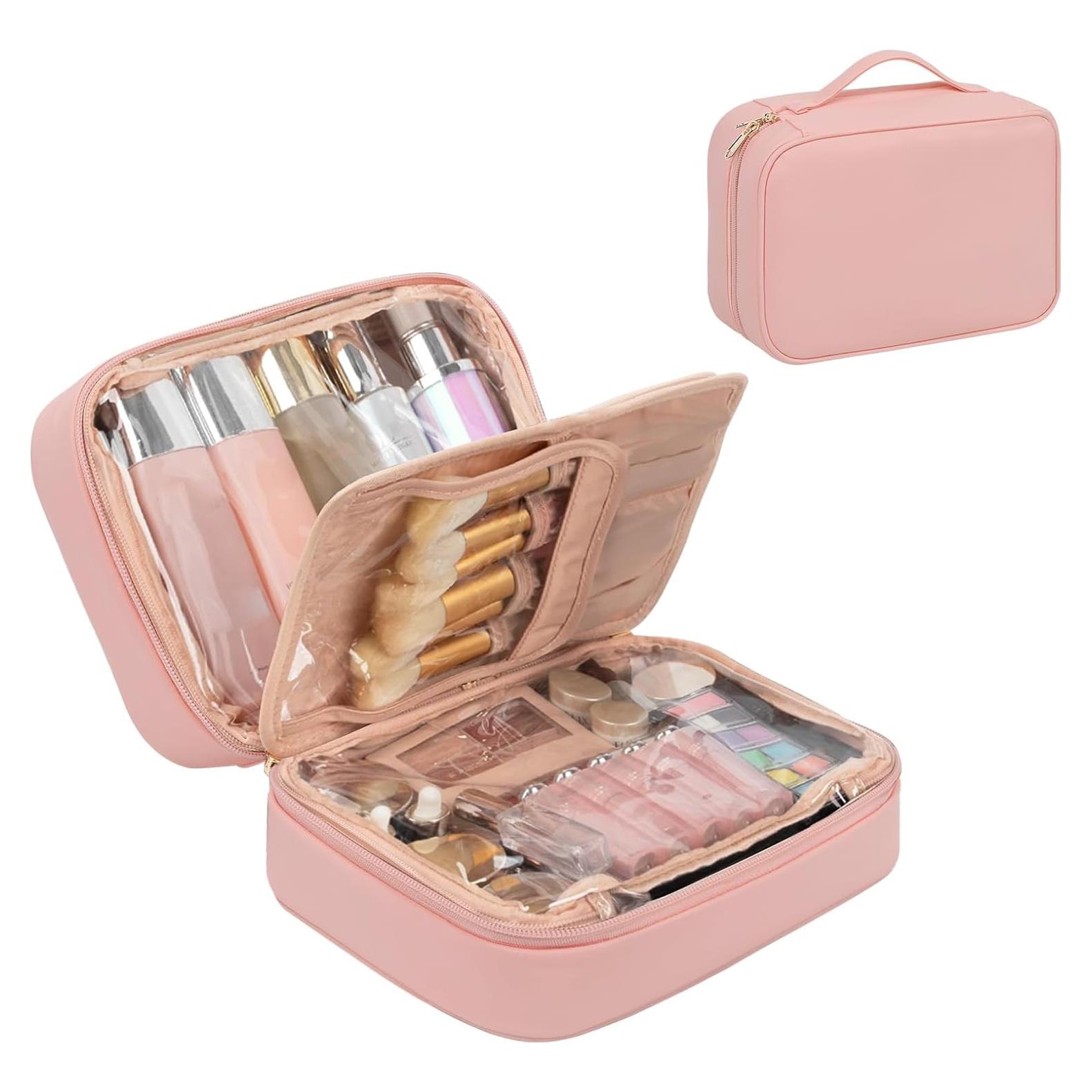 Bolsa de Maquillaje OCHEAL Rosa, Organizador Cosmético 25x10x17.8 cm