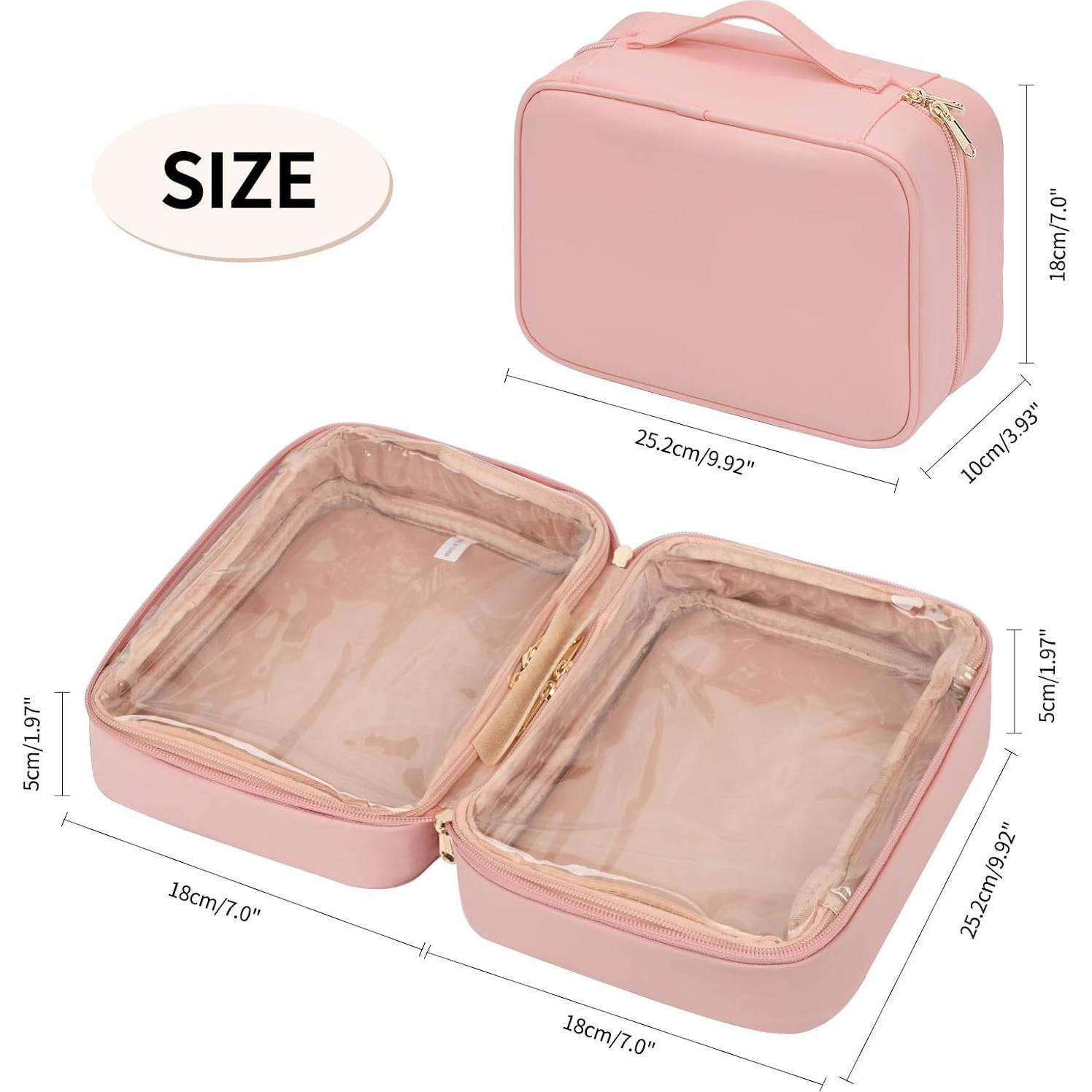 Bolsa de Maquillaje OCHEAL Rosa, Organizador Cosmético 25x10x17.8 cm