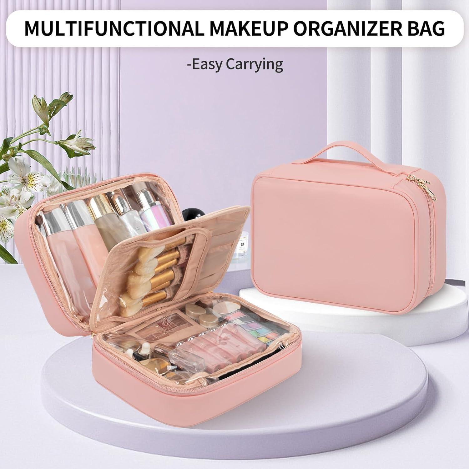 Bolsa de Maquillaje OCHEAL Rosa, Organizador Cosmético 25x10x17.8 cm