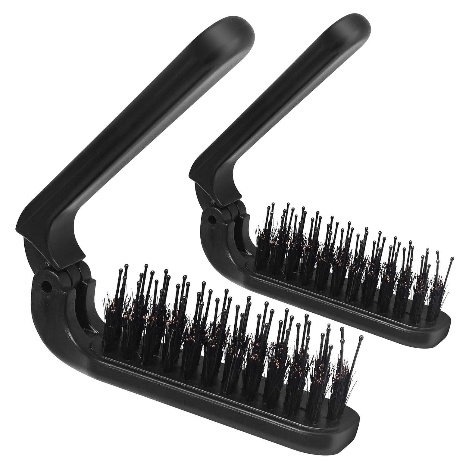 Paquete de 2 Cepillos de Pelo Plegables Qjaiune Negro
