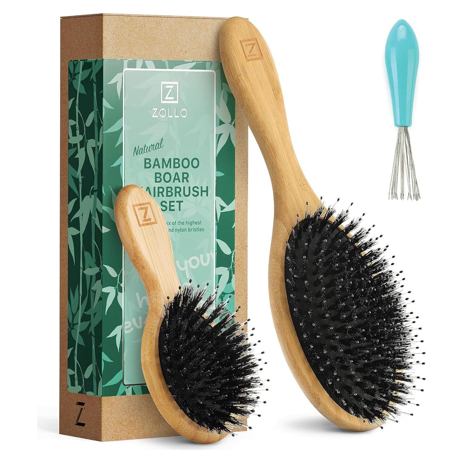 Juego de cepillos para el cabello Zollo con cerdas de jabalí