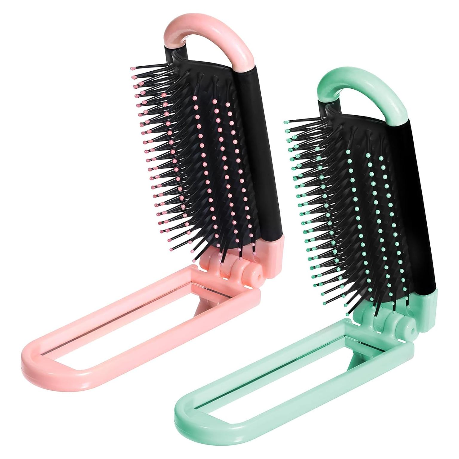 Cepillo de cabello plegable con espejo Zyghjort - 2 piezas
