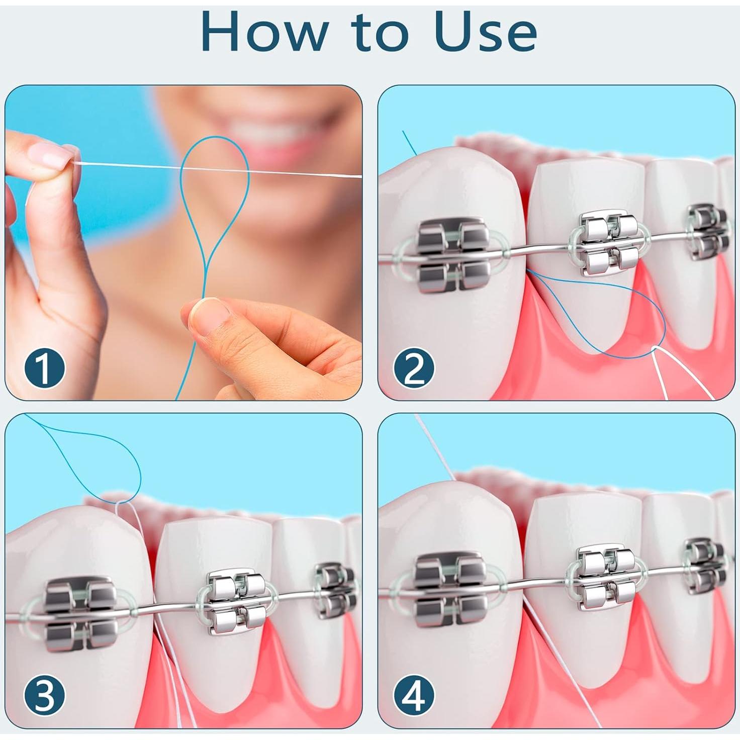 Hilo Dental de Limpieza Profunda DanTicy 200 Piezas Azul