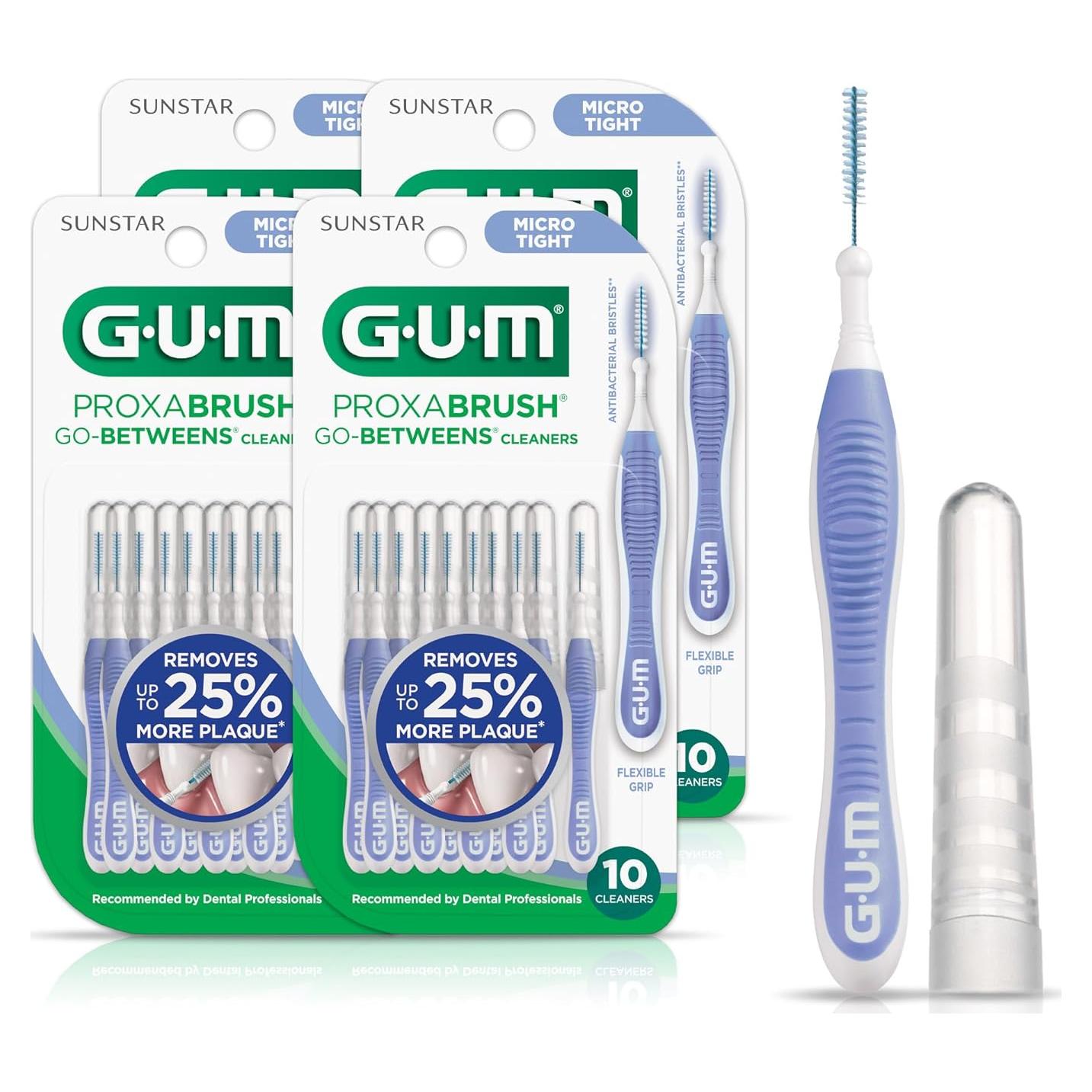 GUM Proxabrush Go-Betweens - Cepillos Interdentales Micro Ajustados - 10 Unidades