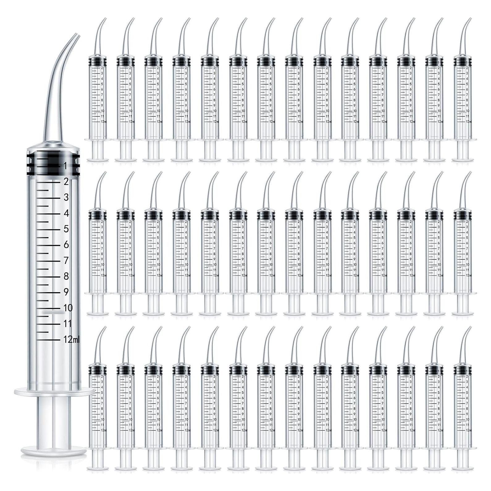 Jeringa Dental Zhengmy Pack 100 Piezas 12ml Punta Curvada