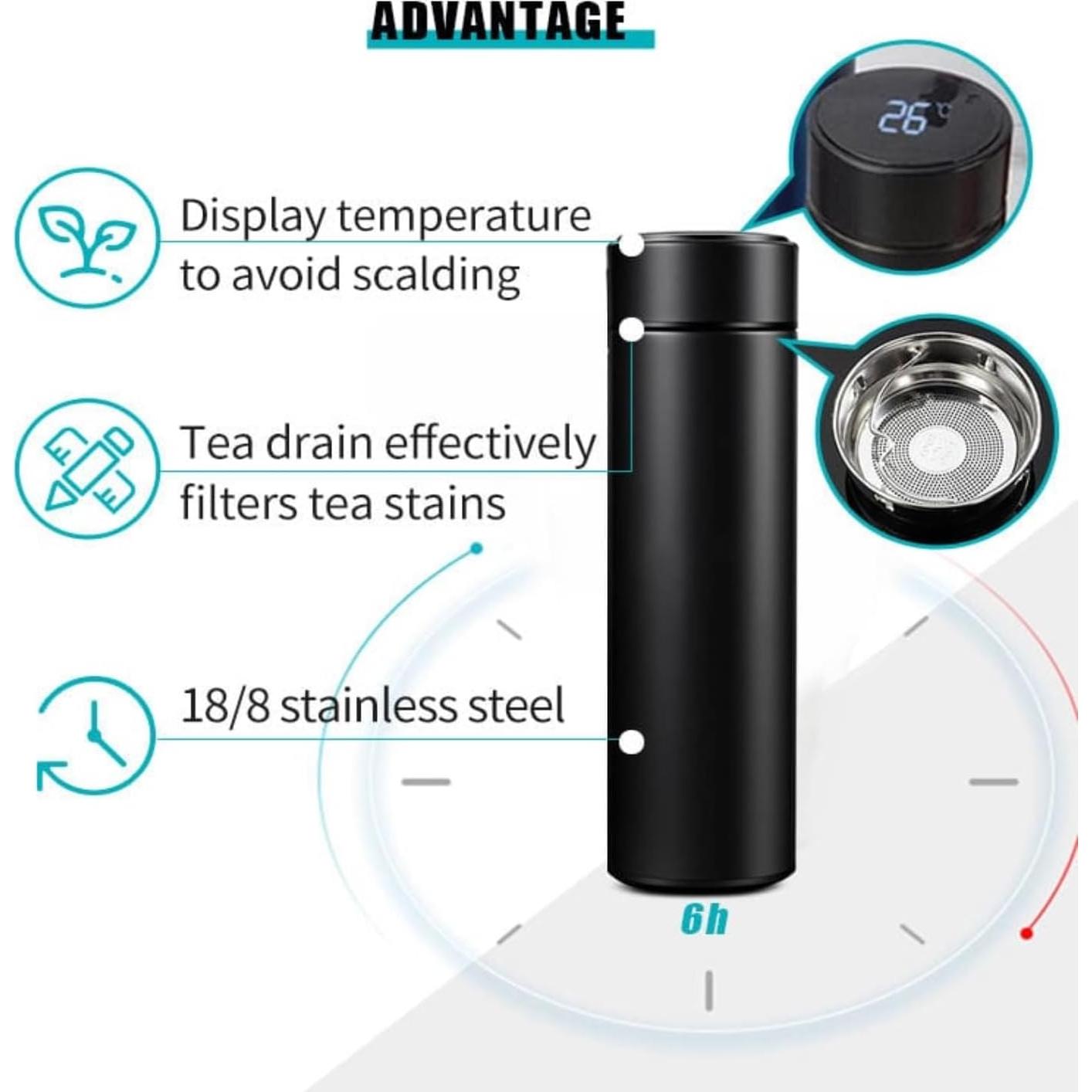 Taza de Té con Infusor LIFESTYLE 500ML Acero Inoxidable Blanco