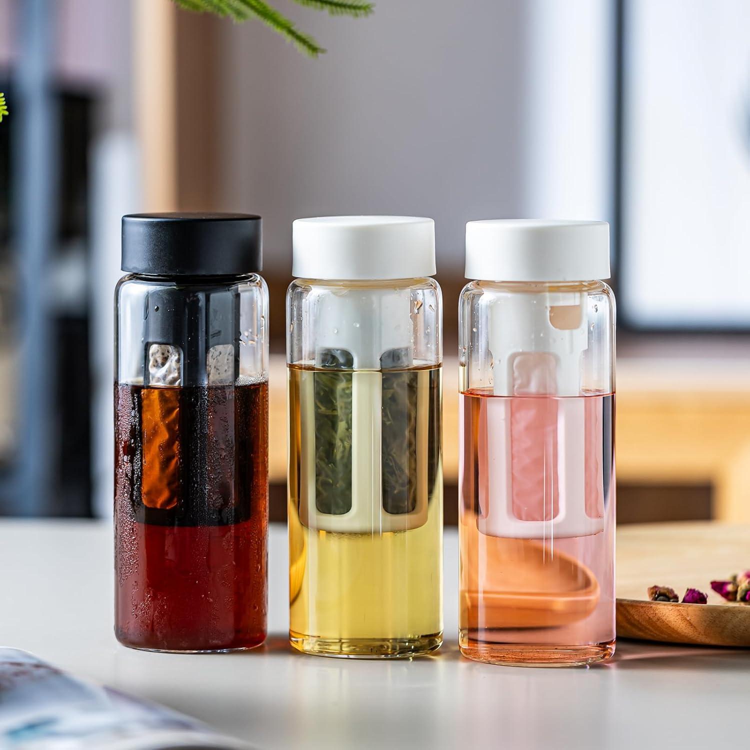 Botella Cold Brew 570ml Wangsdjy con Filtro Removible - Blanco